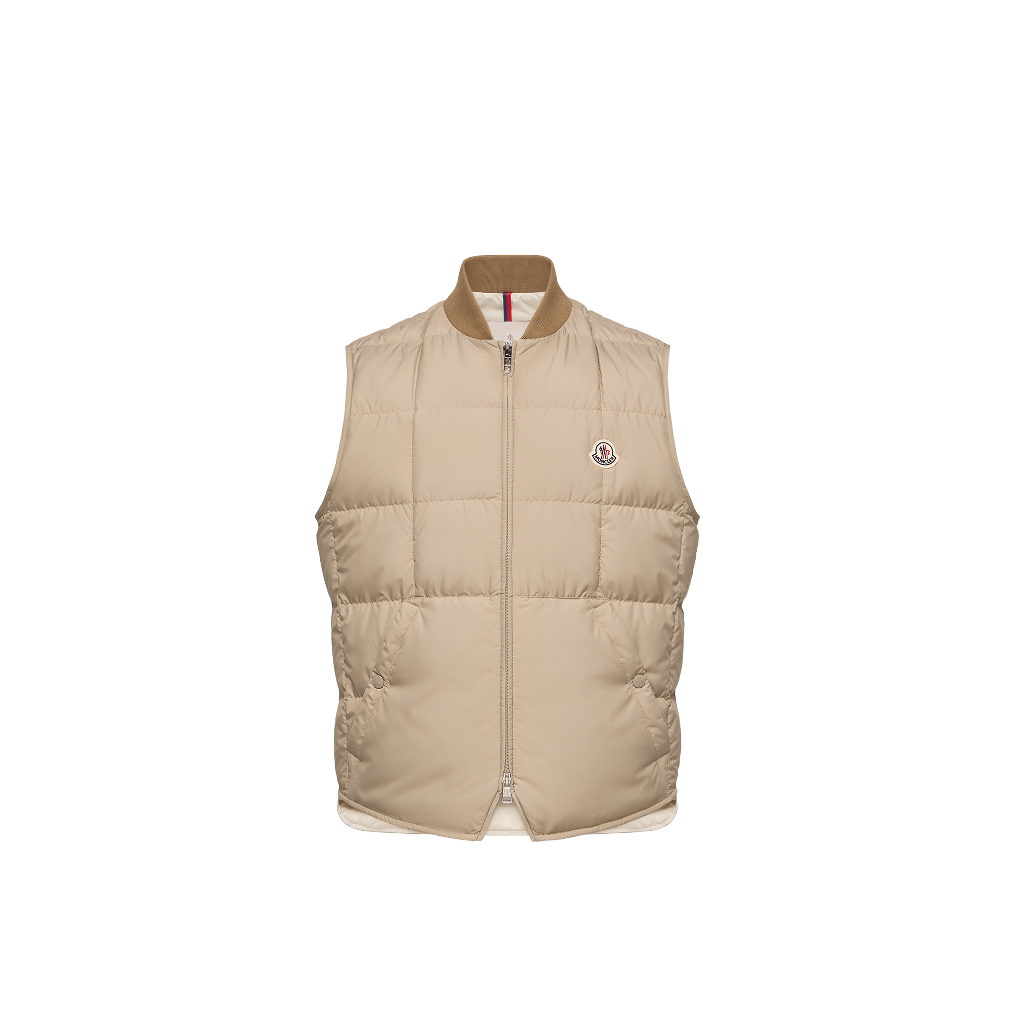 Moncler   Elberton Square-Quilted Down Gilet for Men in Beige, Size: 44
