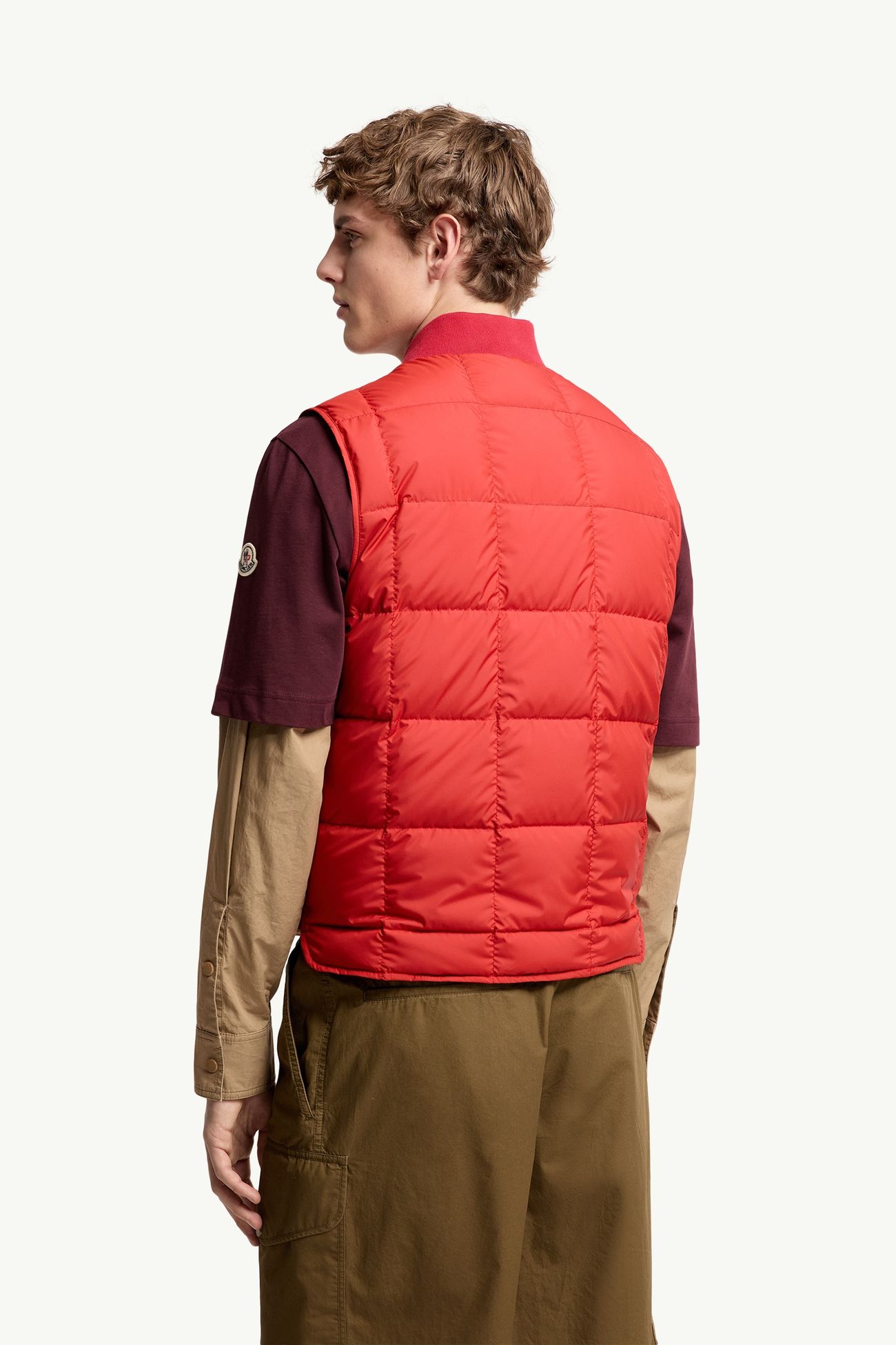 Chaleco plumífero con acolchado a cuadros Elberton Hombre Rojo Moncler 4