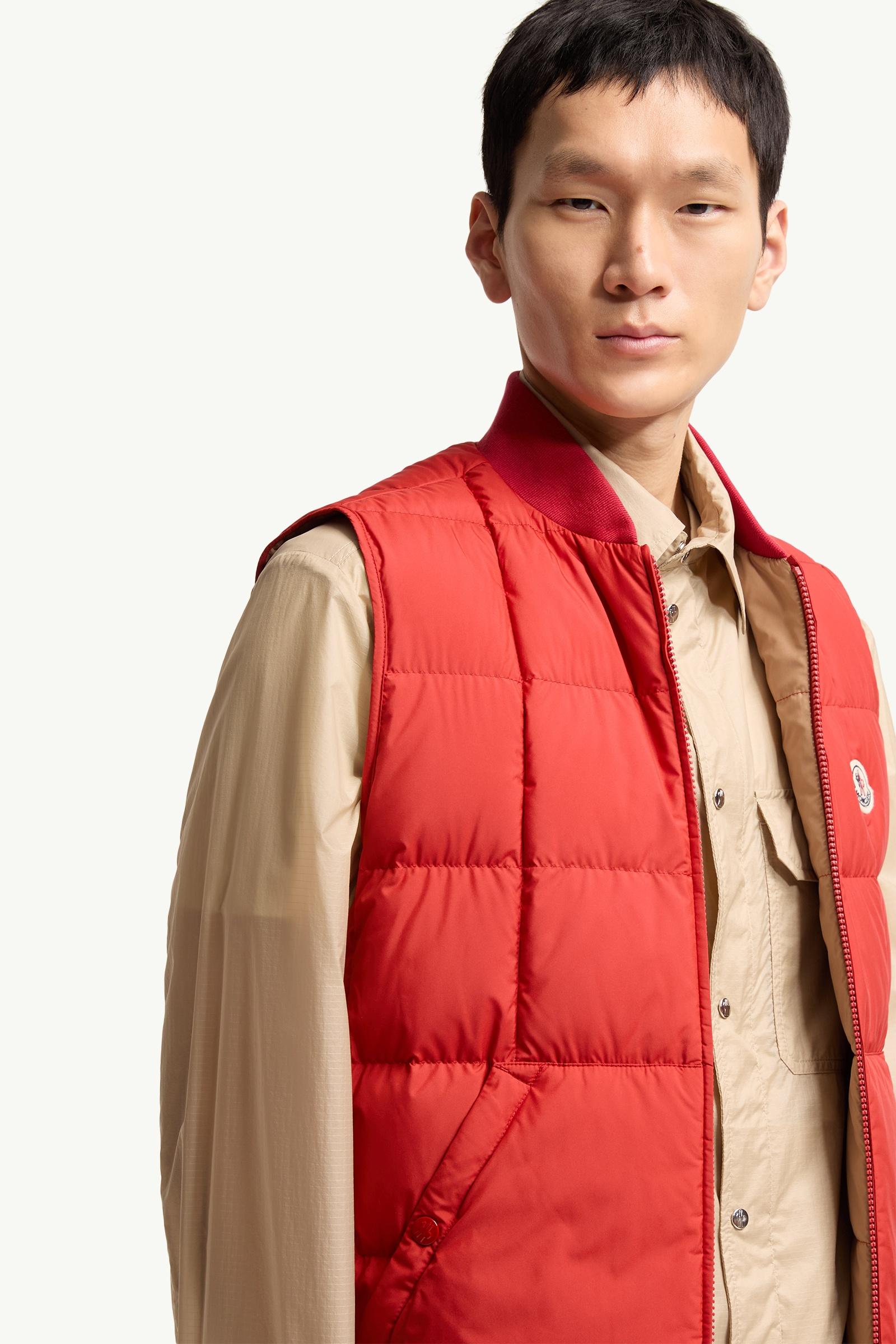Red Elberton Square-Quilted Down Vest - Vests for Men | Moncler US