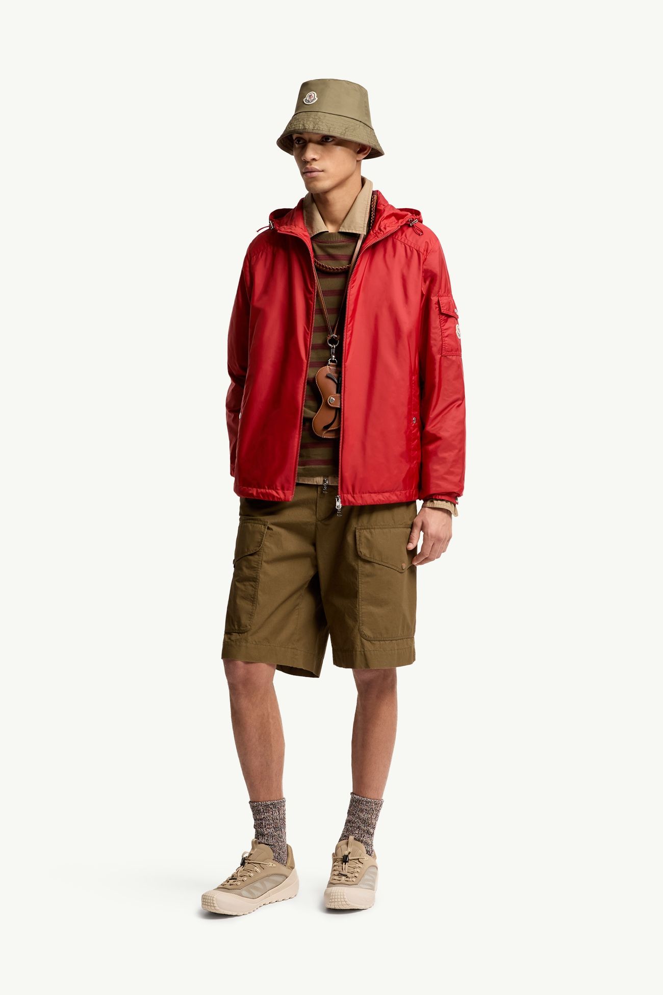 Etiache Hooded Rain Jacket Men Red Moncler 0