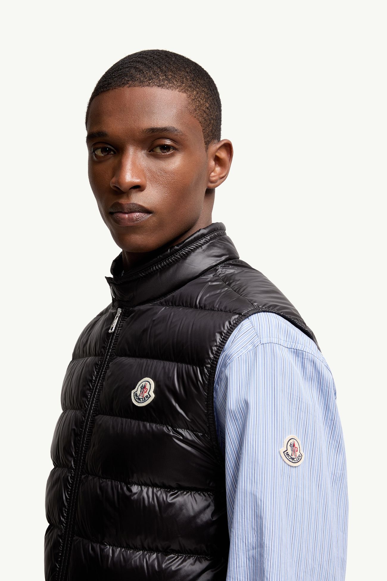 Gui verstaubare Daunenweste Herren Schwarz Moncler 1