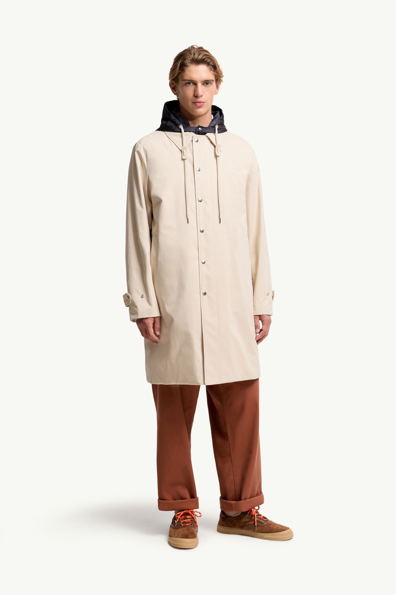 Kervoyal Hooded Long Down Parka Jacket Men Light Beige Moncler 3