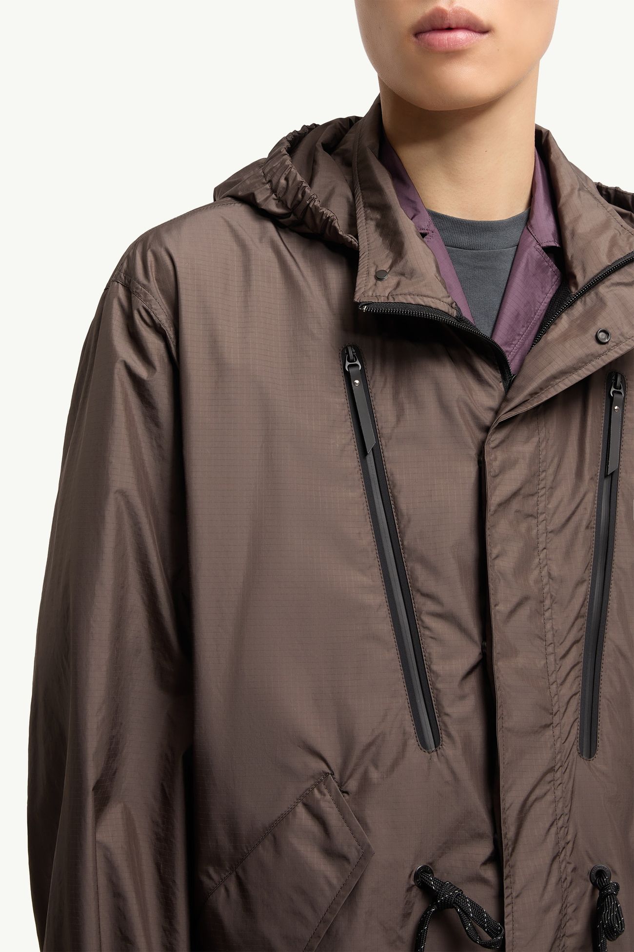 Abrigo impermeable con capucha Aliso Hombre Marrón Moncler 6
