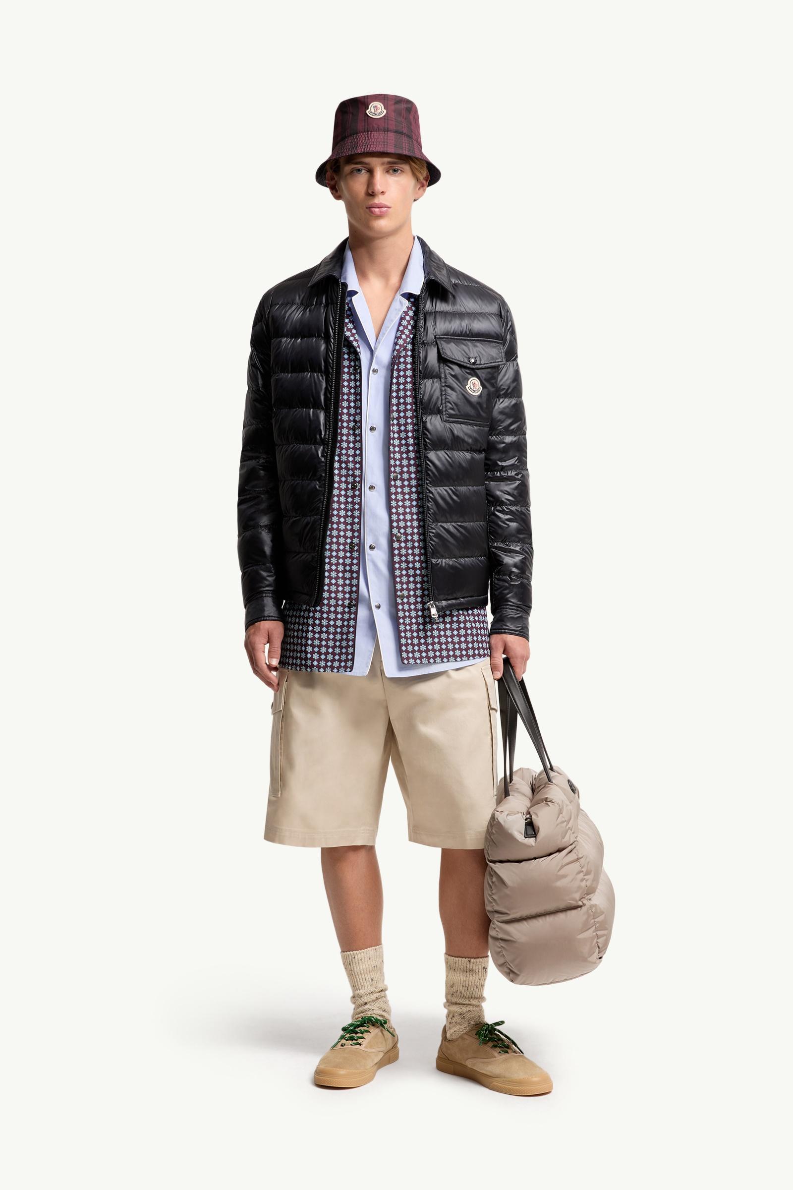 Navy Blue Mourillon Down Shirt Jacket - Short Down Jackets for Men