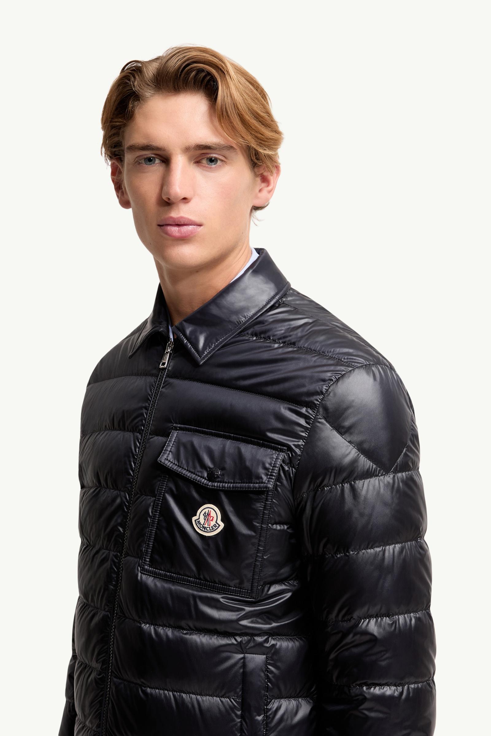 トップス MONCLER Navy Blue Mourillon Down Shirt Jacket - Short Down Jackets for Men