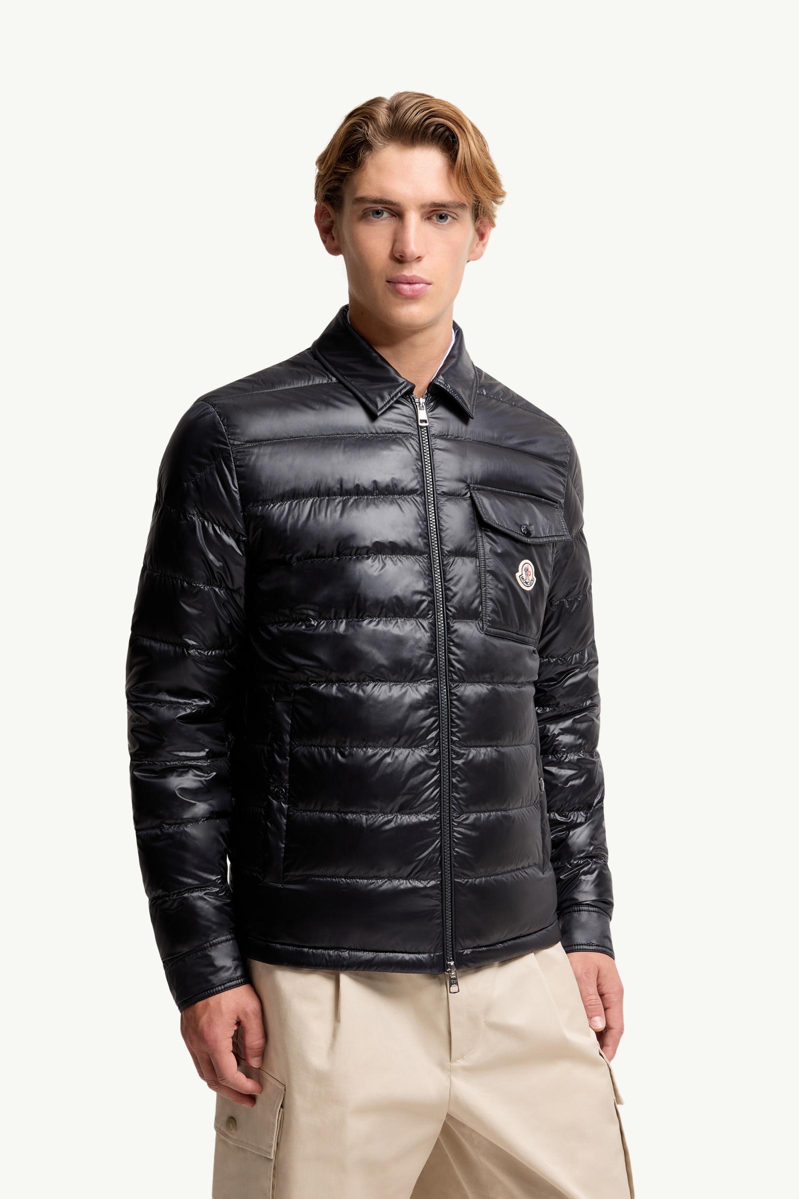 Navy Blue Mourillon Down Shirt Jacket - Short Down Jackets for Men