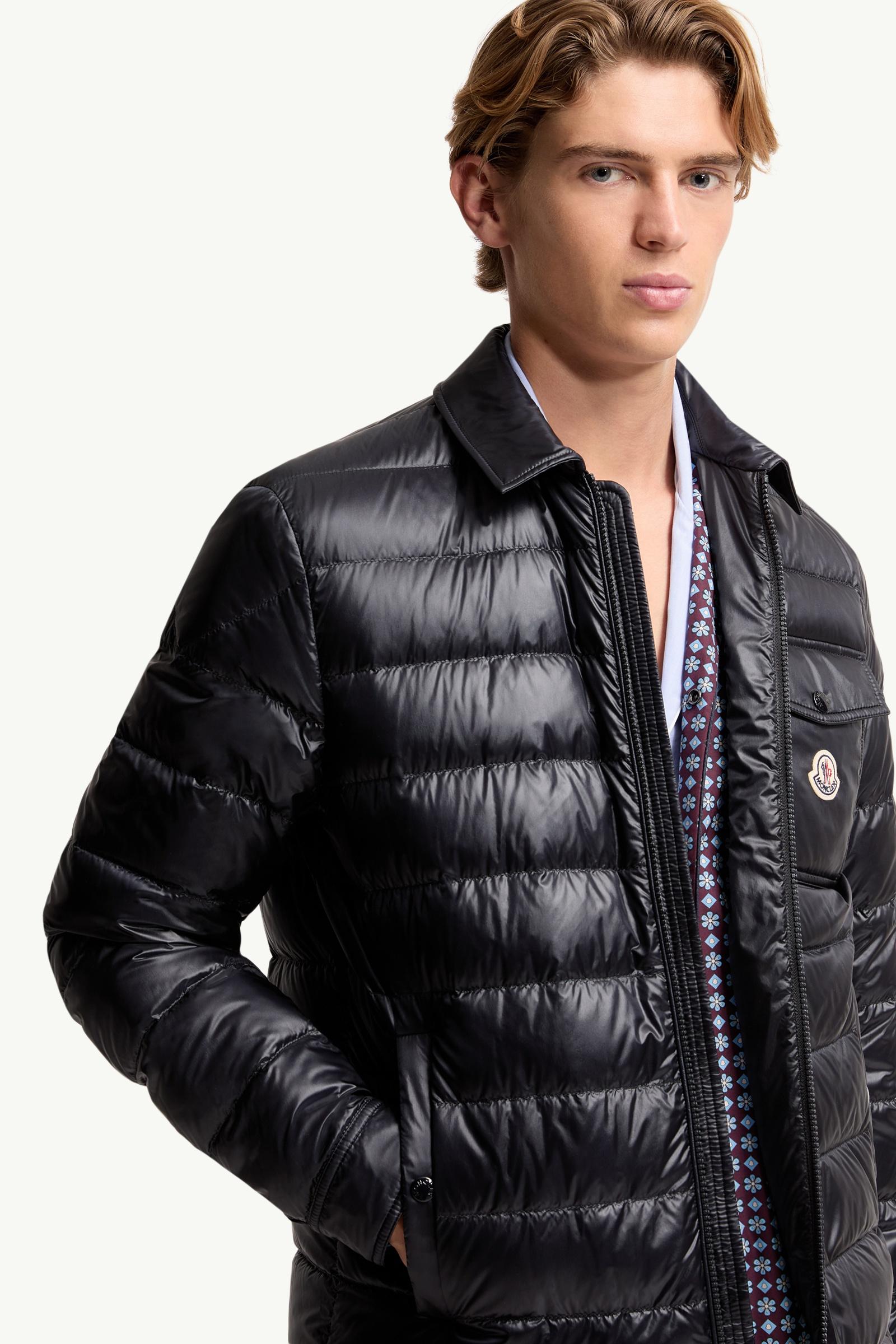 Navy Blue Mourillon Down Shirt Jacket - Short Down Jackets for Men
