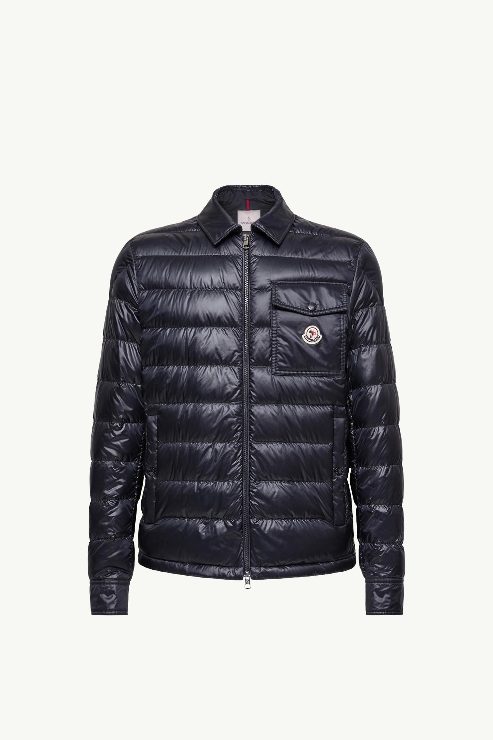 Navy Blue Mourillon Down Shirt Jacket - Short Down Jackets for Men