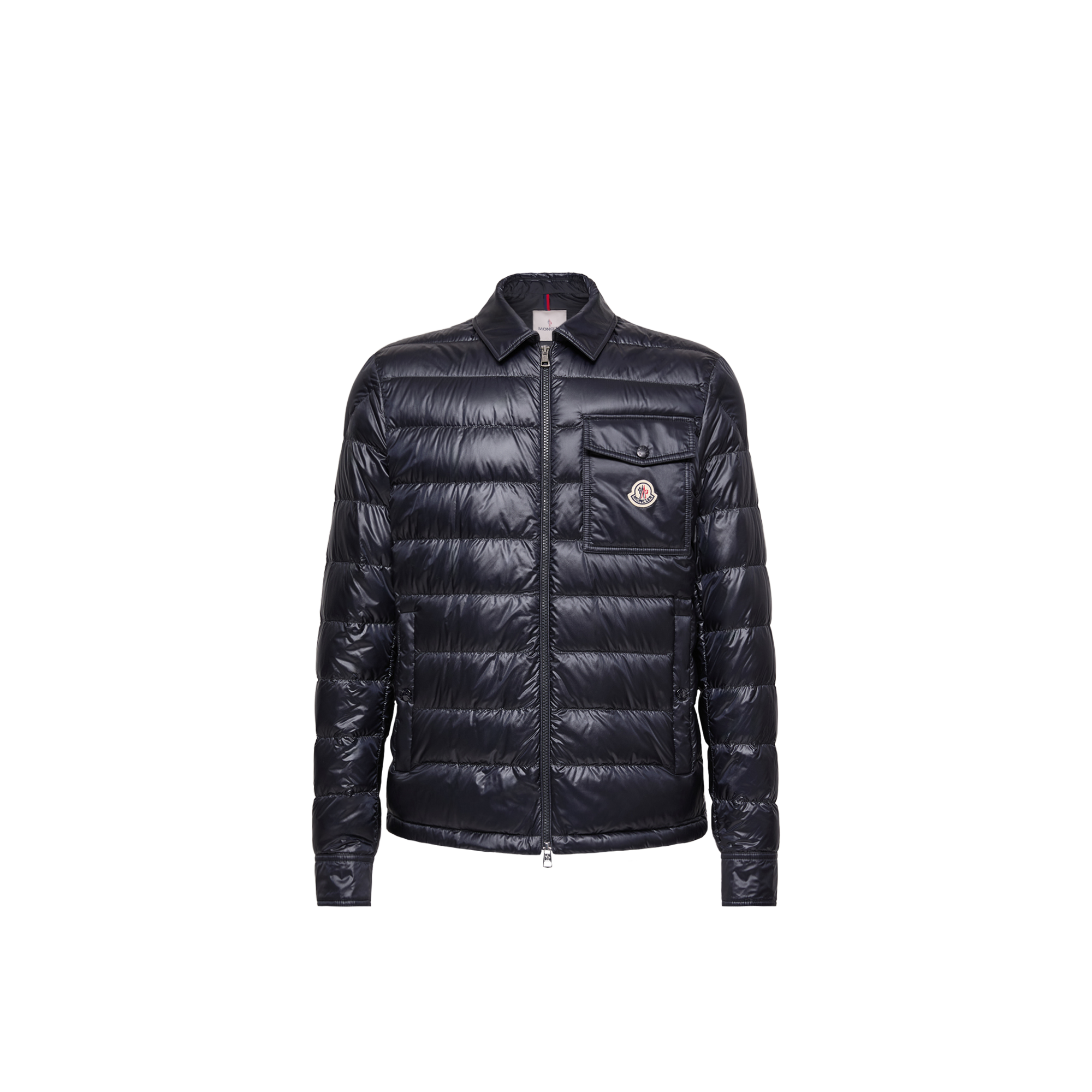 Moncler   Mourillon Down Shirt Jacket for Men in Blue, Size: 42