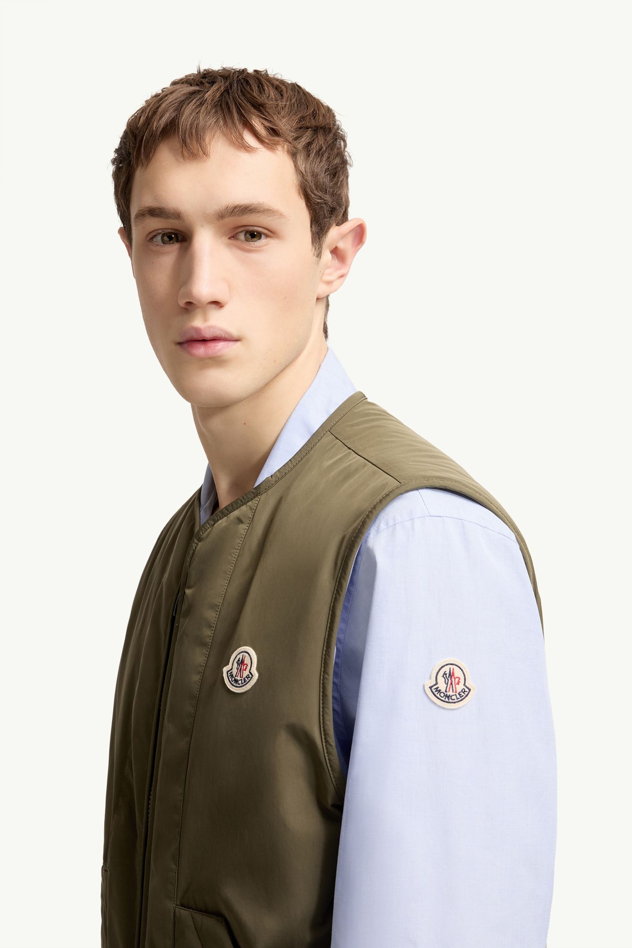 Roquille 3-in-1 리버서블 다운 셔츠 재킷 남성 올리브 그린 Moncler 1