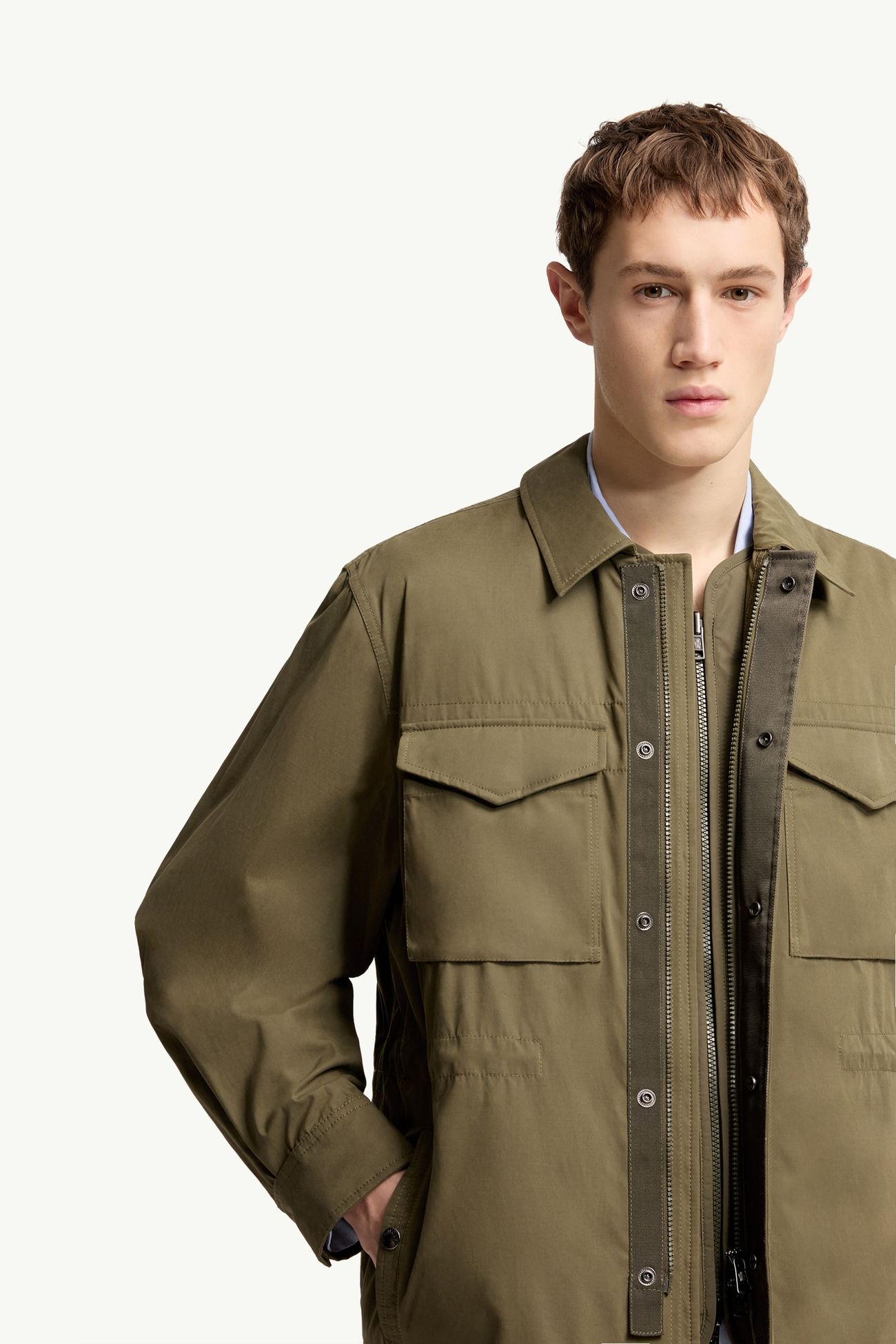 Giacca camicia reversibile imbottita Roquille 3 in 1 Uomo Verde Oliva Moncler 7