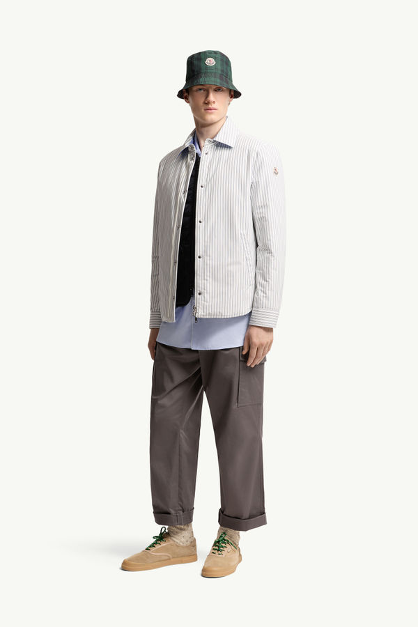 Chaqueta camisera con plumón reversible Crescent Hombre Blanco & Azul Claro Moncler 0