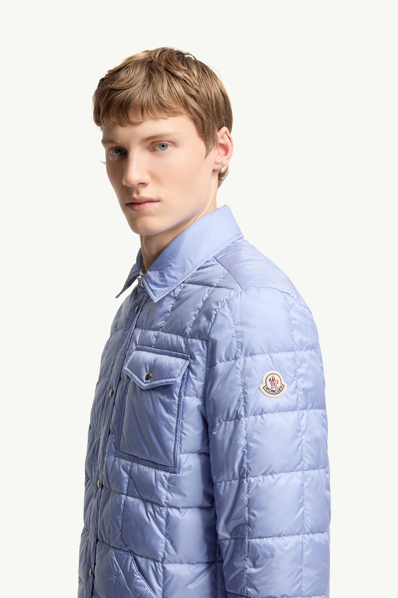 Crescent雙面羽絨恤衫式外套 男士 白色和淺藍色 Moncler 1