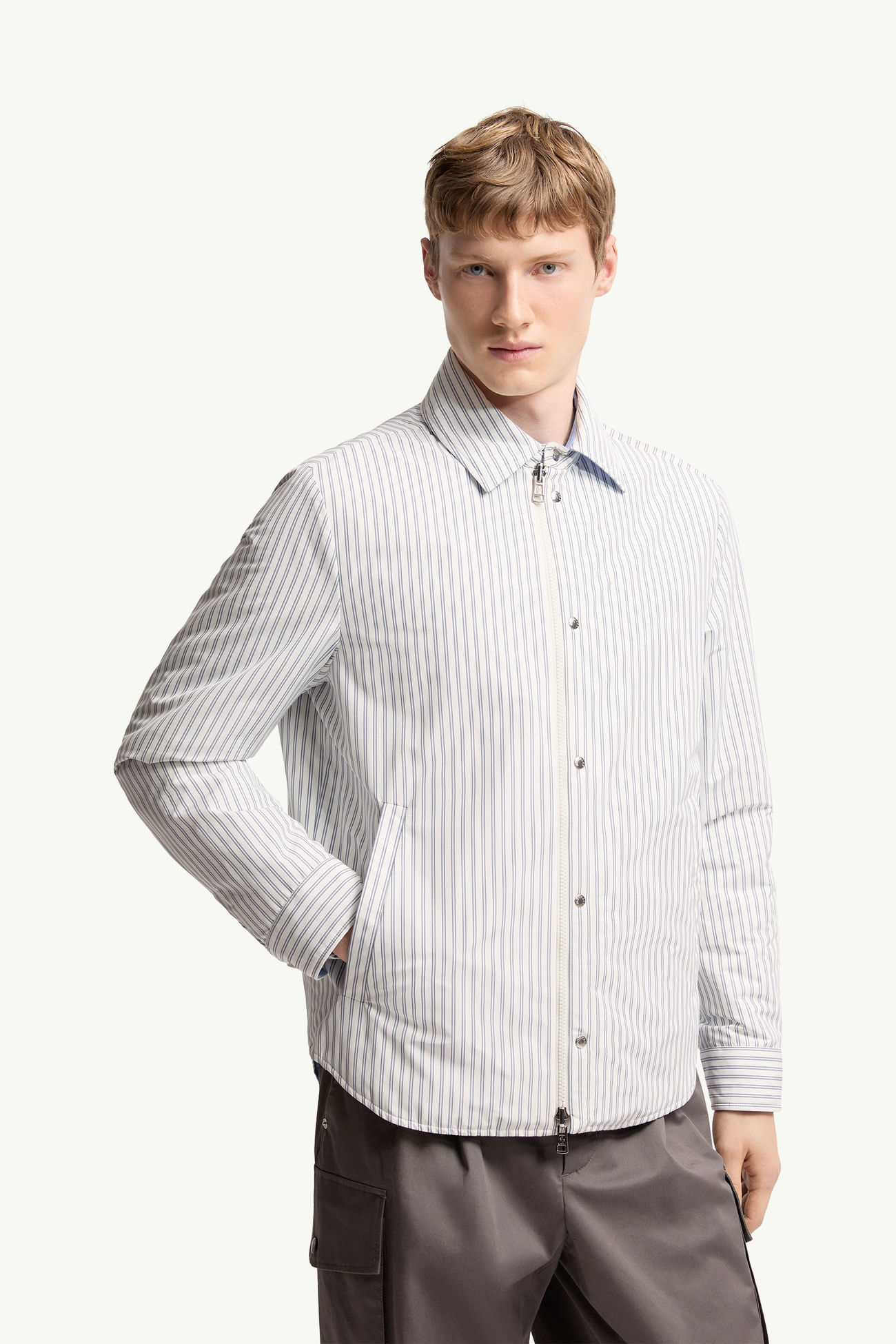 Giacca camicia imbottita reversibile Crescent Uomo Bianco & Azzurro Moncler 3