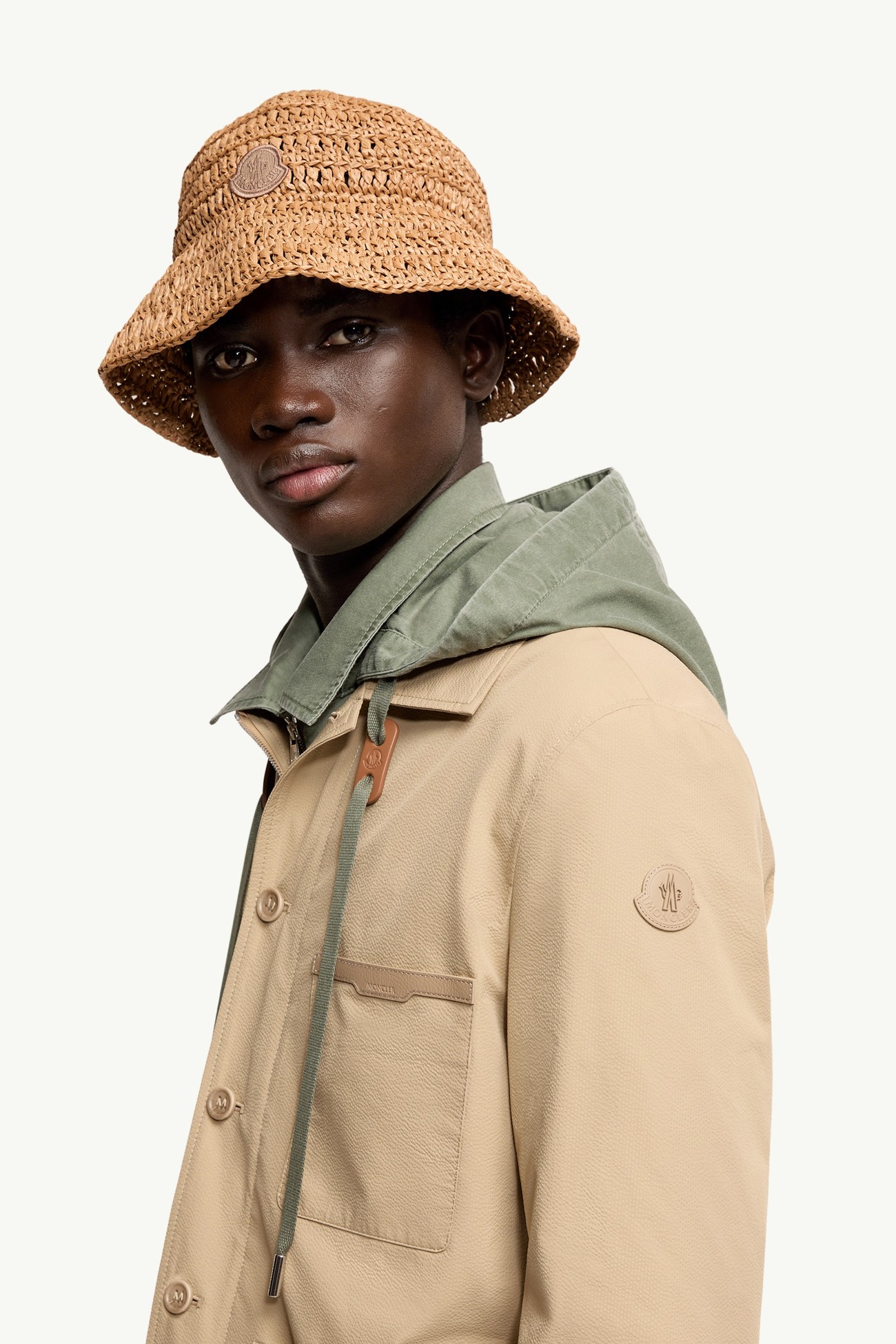 Nanav Seersucker Shirt Jacket Men Light Beige Moncler 1