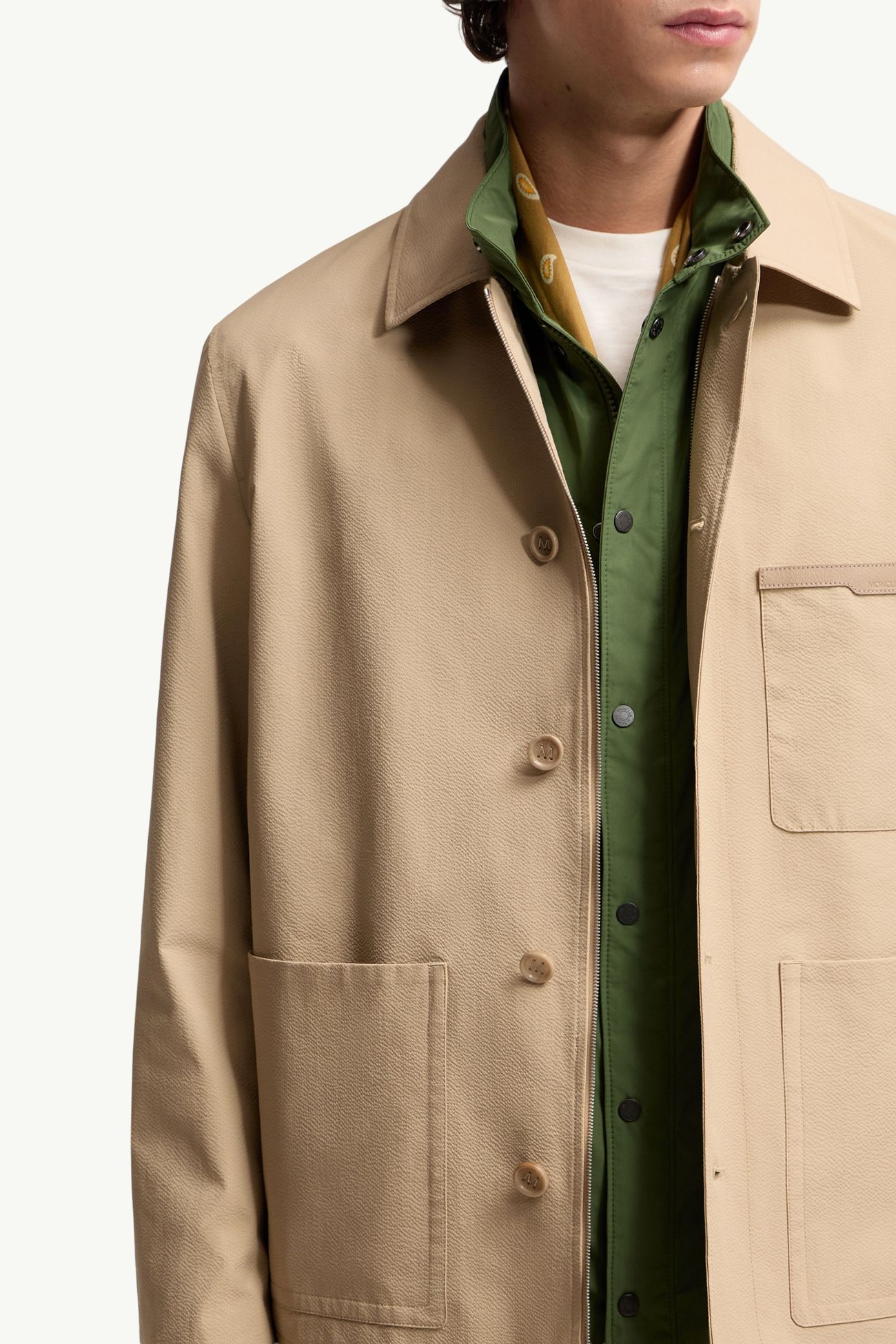 Chaqueta camisera de sirsaca Nanav Hombre Beige Claro Moncler 5