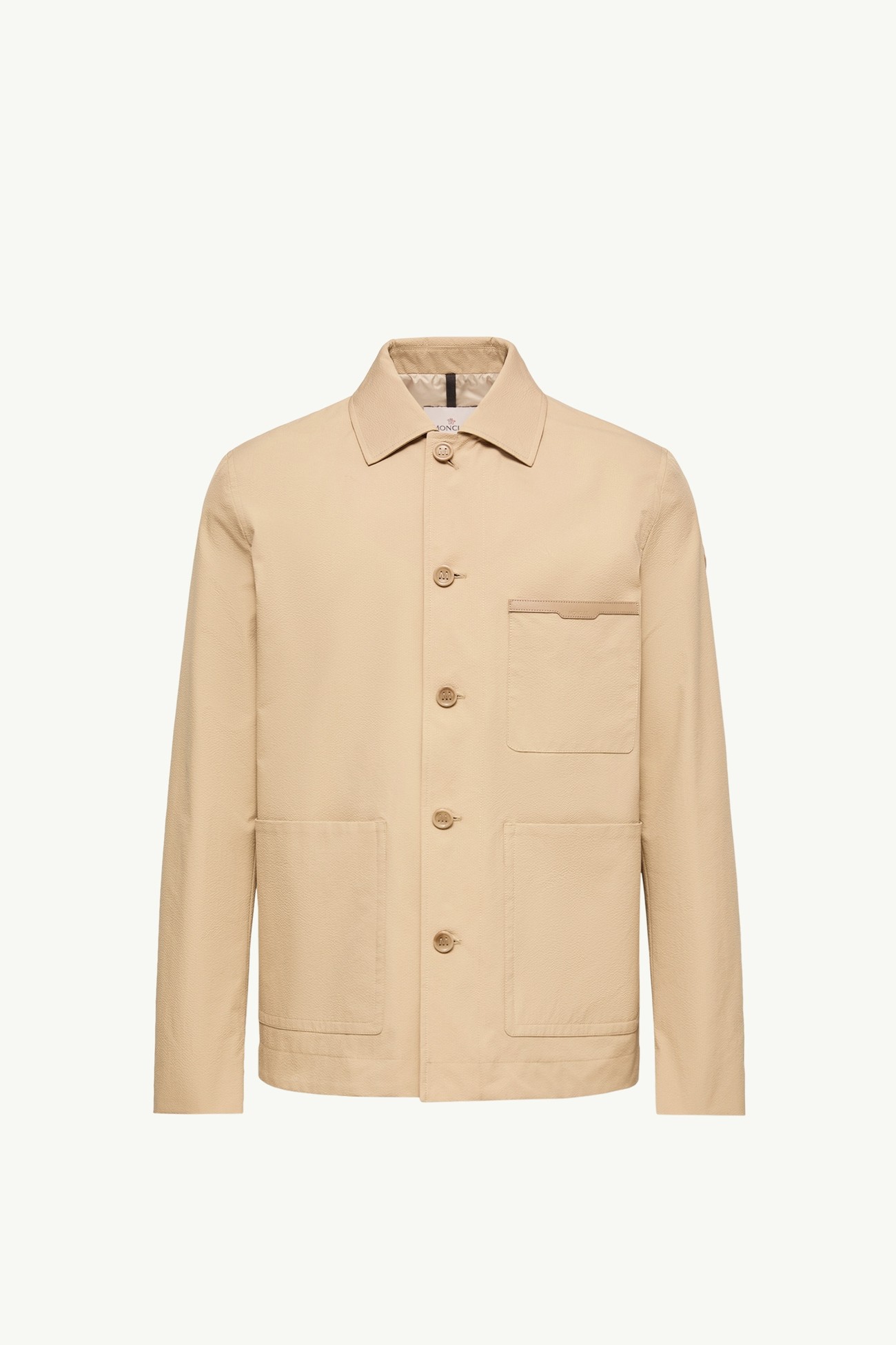 Nanav Seersucker Shirt Jacket Men Light Beige Moncler 2