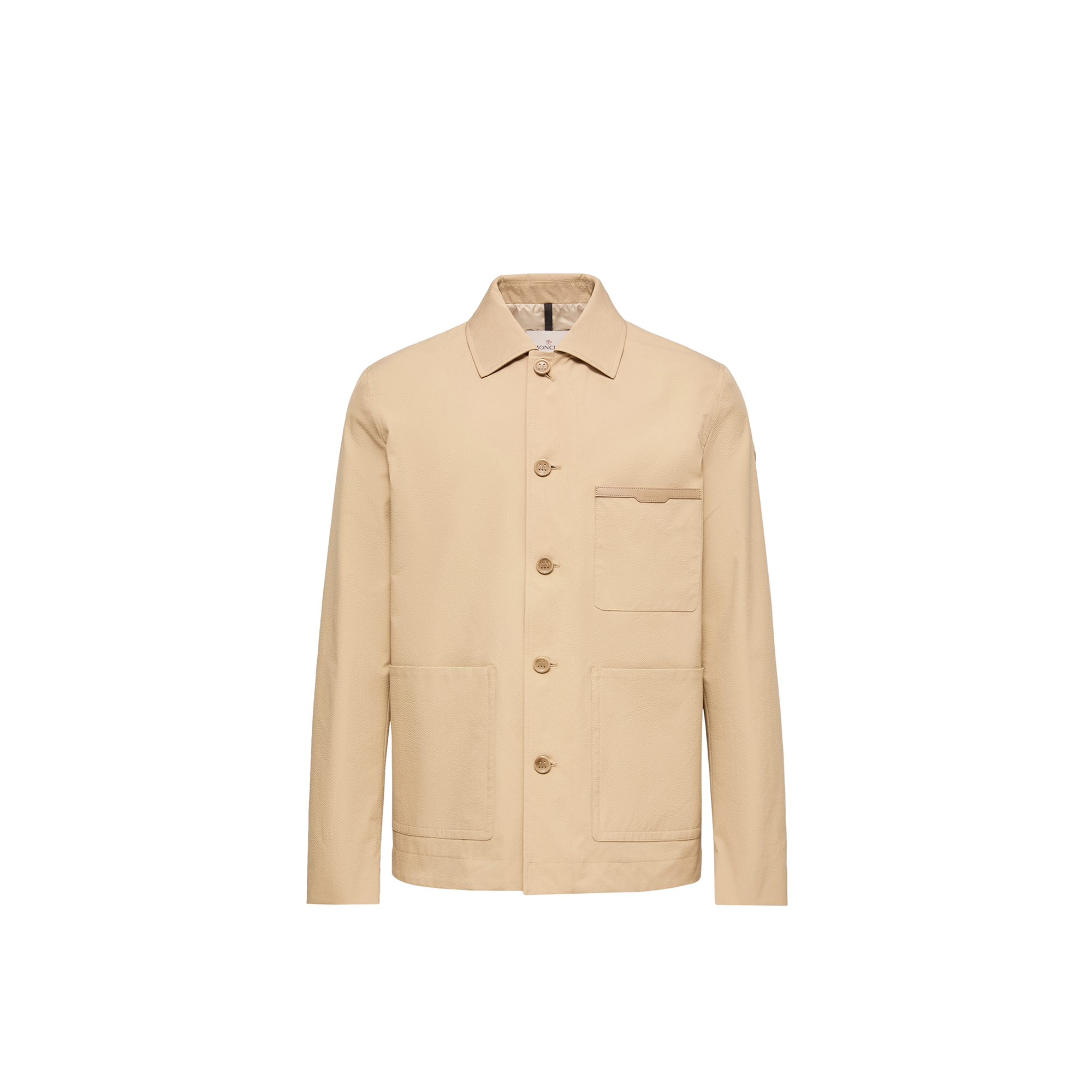 Moncler   Nanav Seersucker Shirt Jacket for Men in Beige, Size: 42