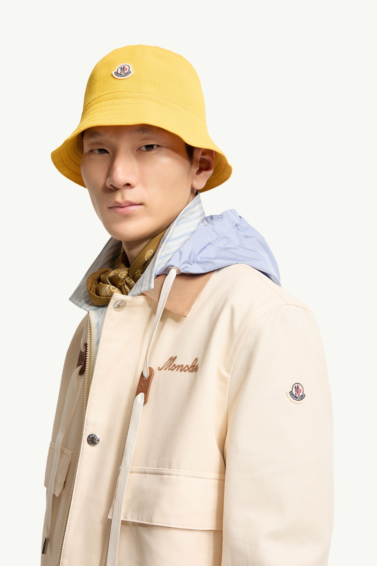 Giacca Camicia in Misto Lino e Cotone Kilke Uomo Bianco Avorio Moncler 1