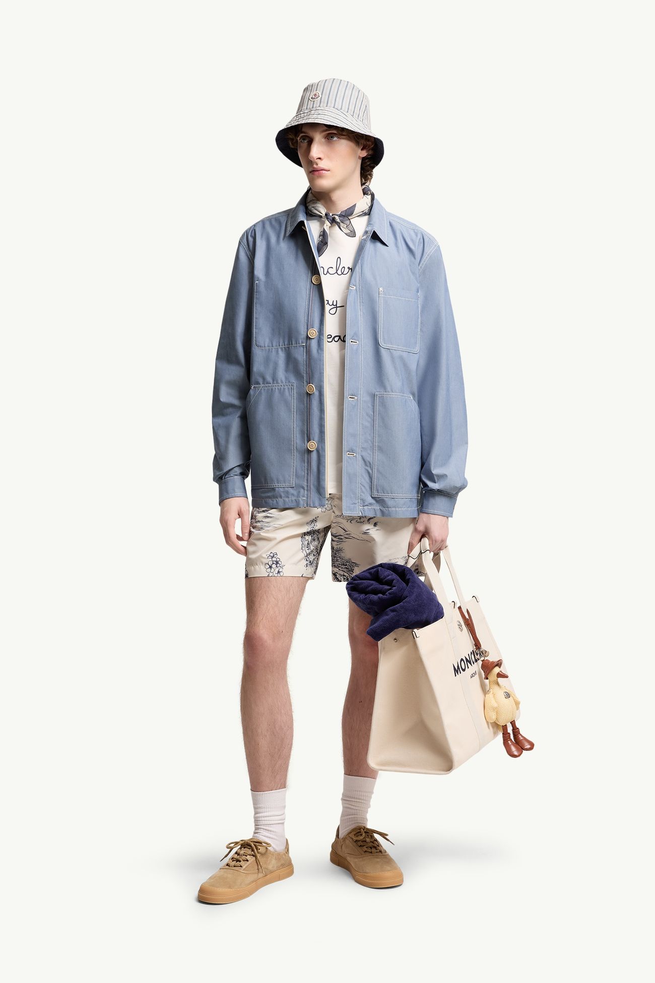 Elorn水手布恤衫式外套 男士 粉藍色 Moncler 0