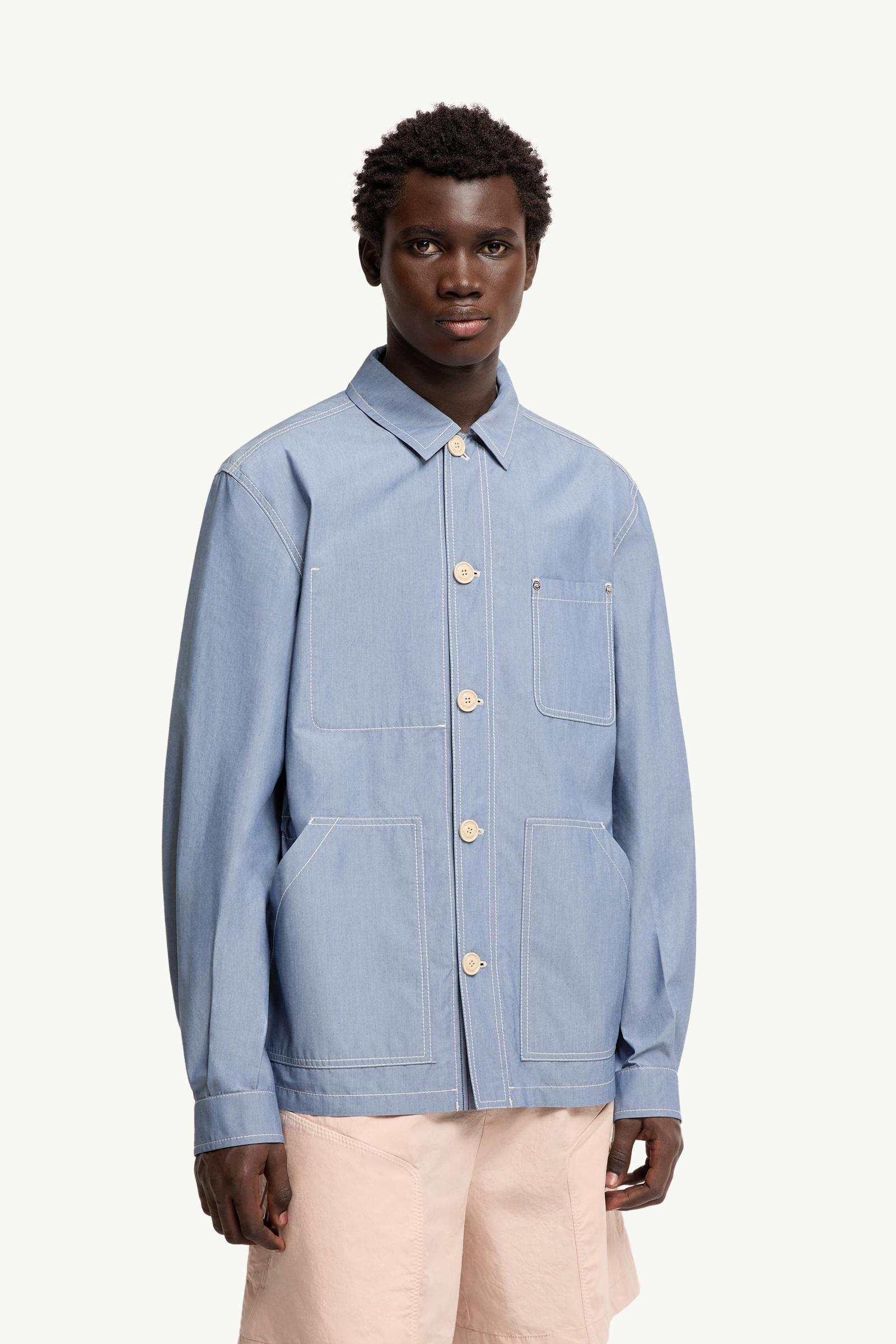 Powder Blue Elorn Chambray Shirt Jacket - Shirt Jackets for Men
