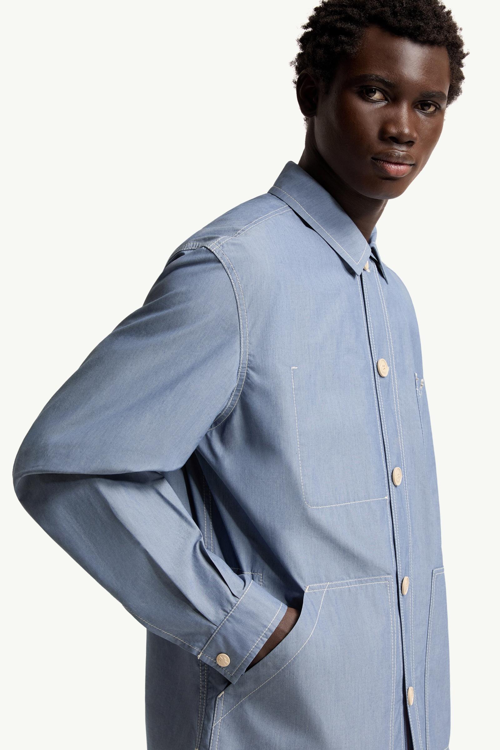 Powder Blue Elorn Chambray Shirt Jacket - Shirt Jackets for Men
