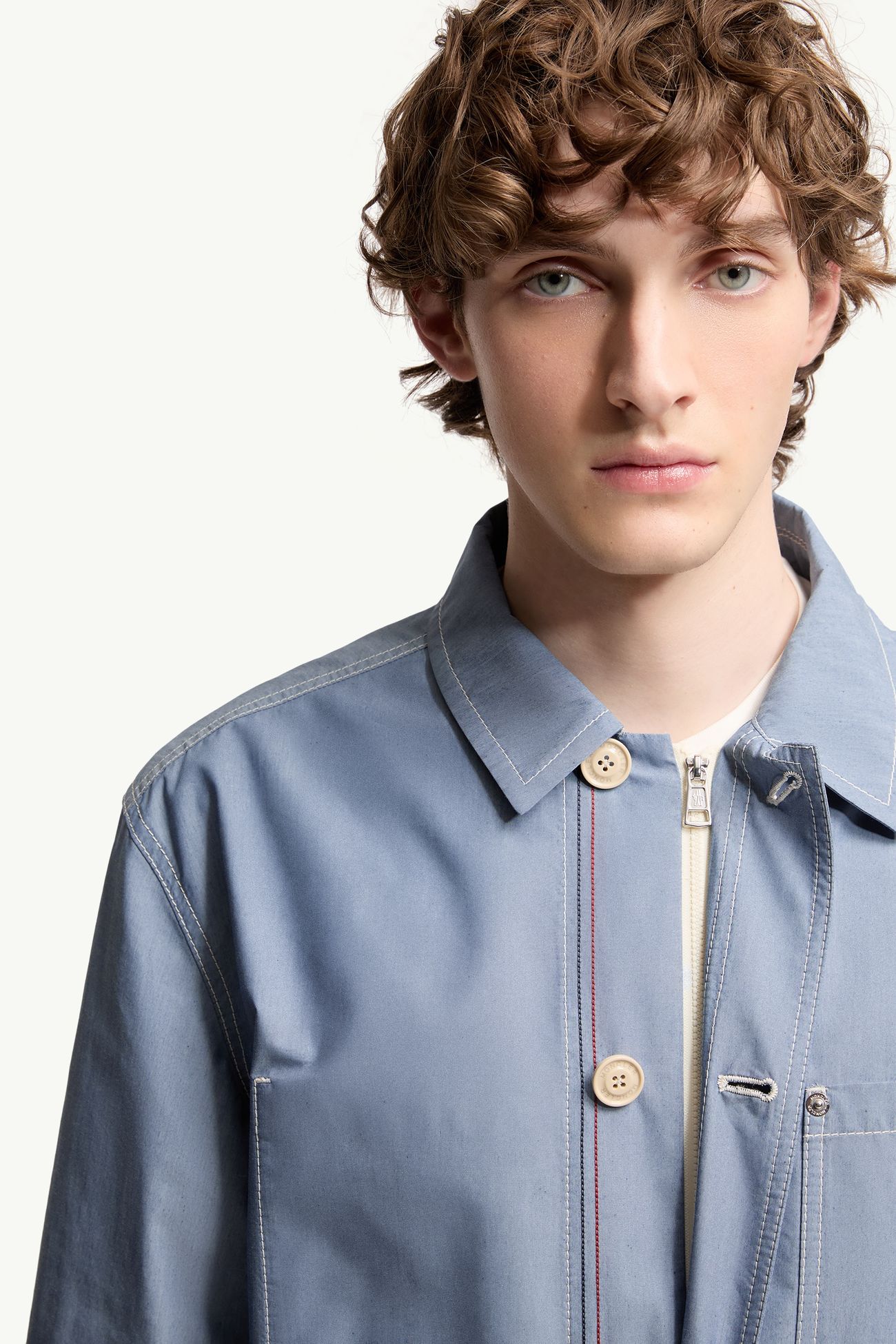 Elorn Hemdjacke aus Chambray Herren Puder-Blau Moncler 5