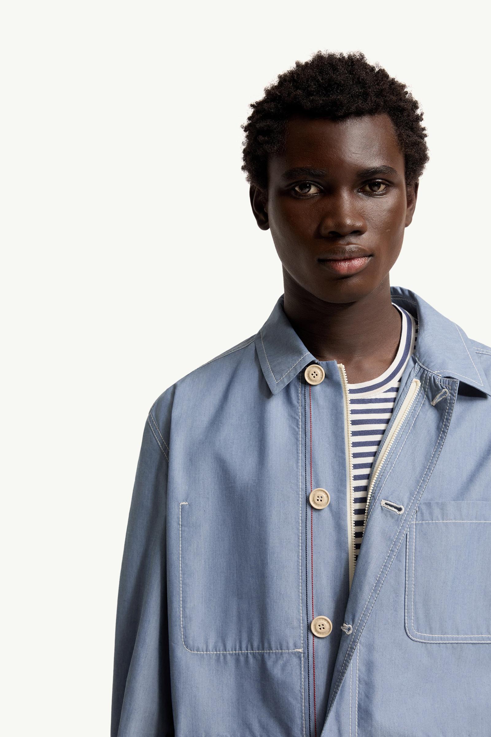 Powder Blue Elorn Chambray Shirt Jacket - Shirt Jackets for Men