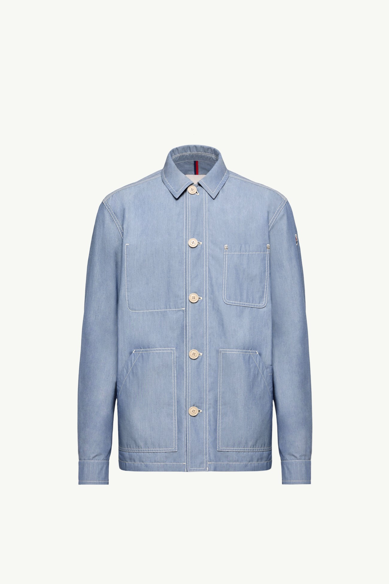 Elorn Chambray Shirt Jacket Men Powder Blue Moncler 2
