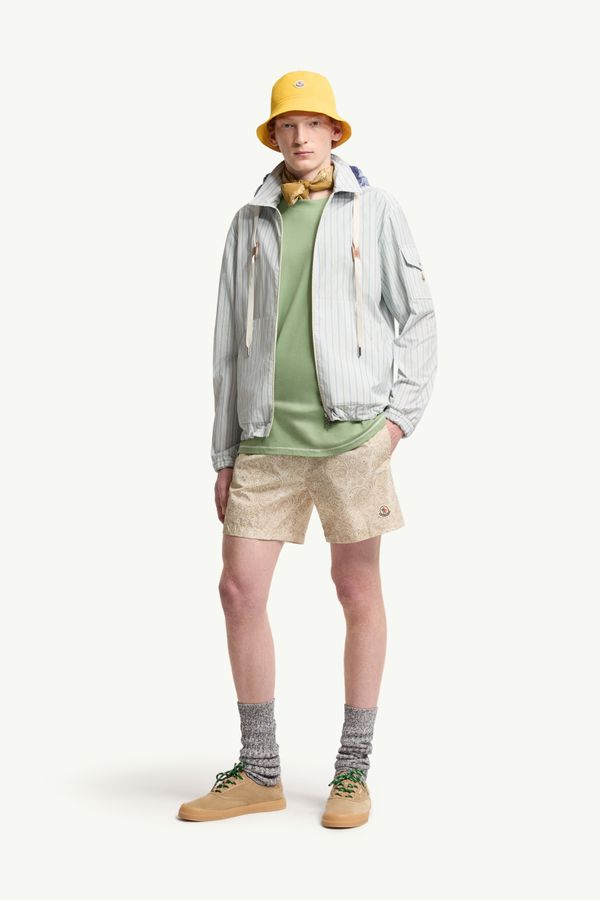 Surhemise Havas en popeline rayée Hommes Bleu clair Moncler 0