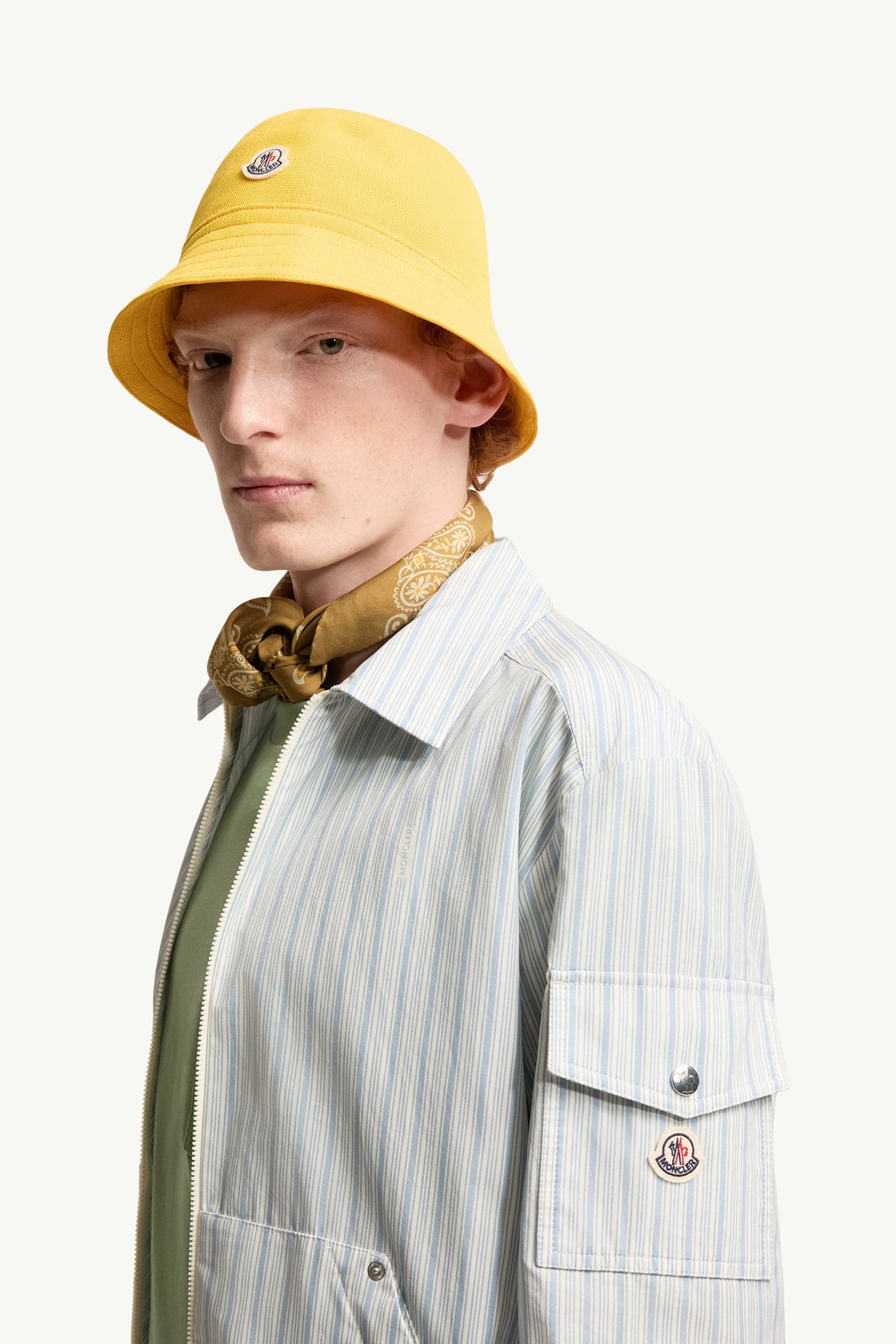 Surhemise Havas en popeline rayée Hommes Bleu clair Moncler 1