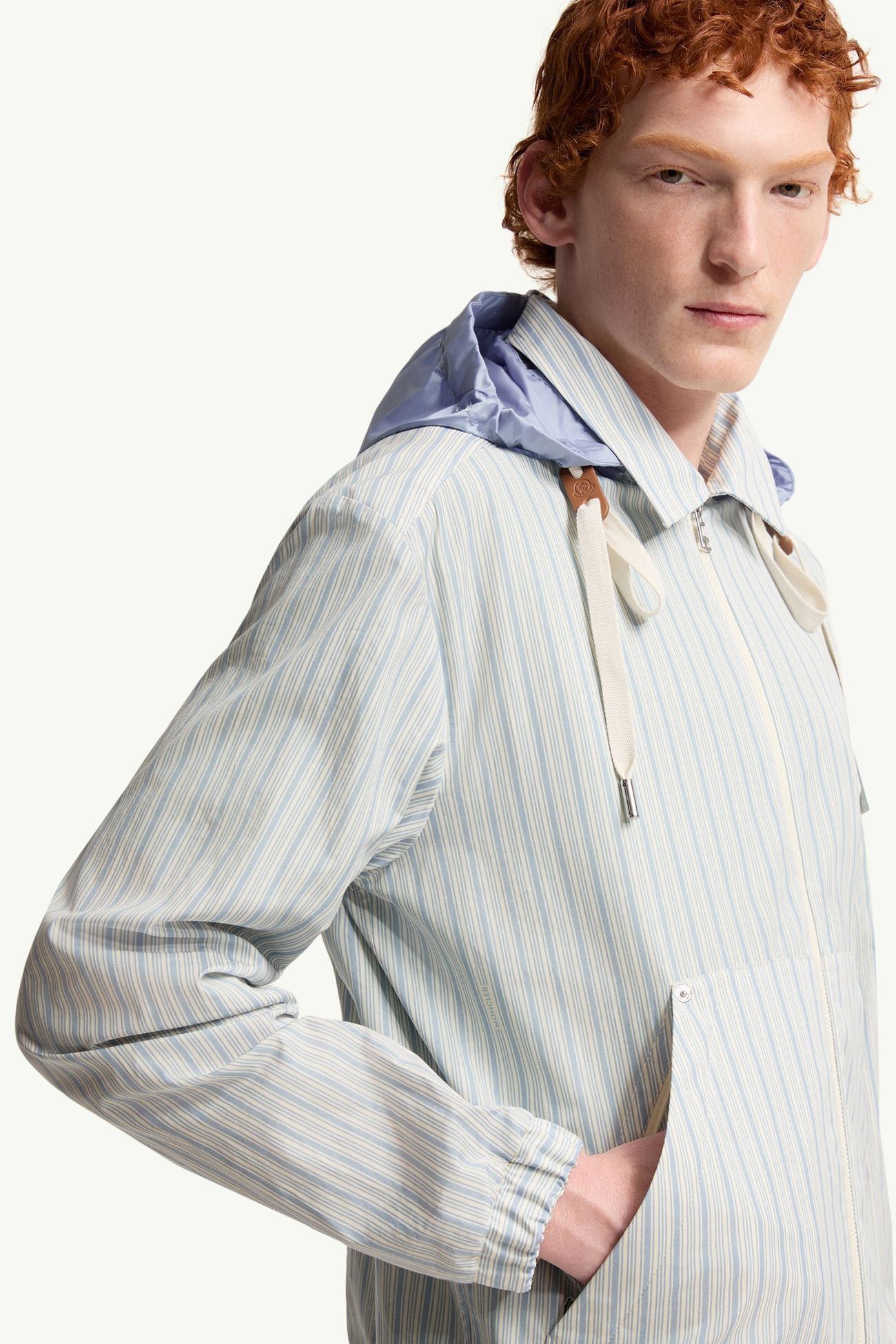 Giacca Camicia in Popeline a Righe Havas Uomo Celeste Moncler 5