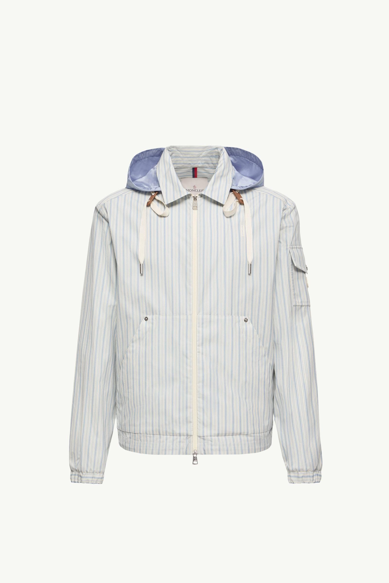 Havas Striped Poplin Shirt Jacket Men Light Blue Moncler