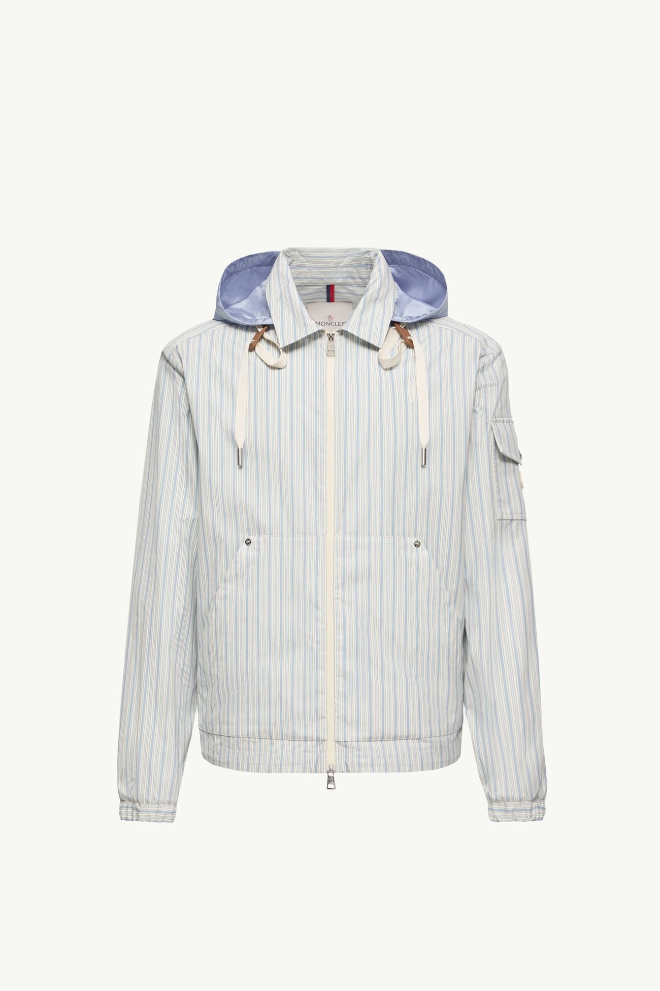 Chaqueta camisera de popelina a rayas Havas Hombre Azul claro Moncler 2