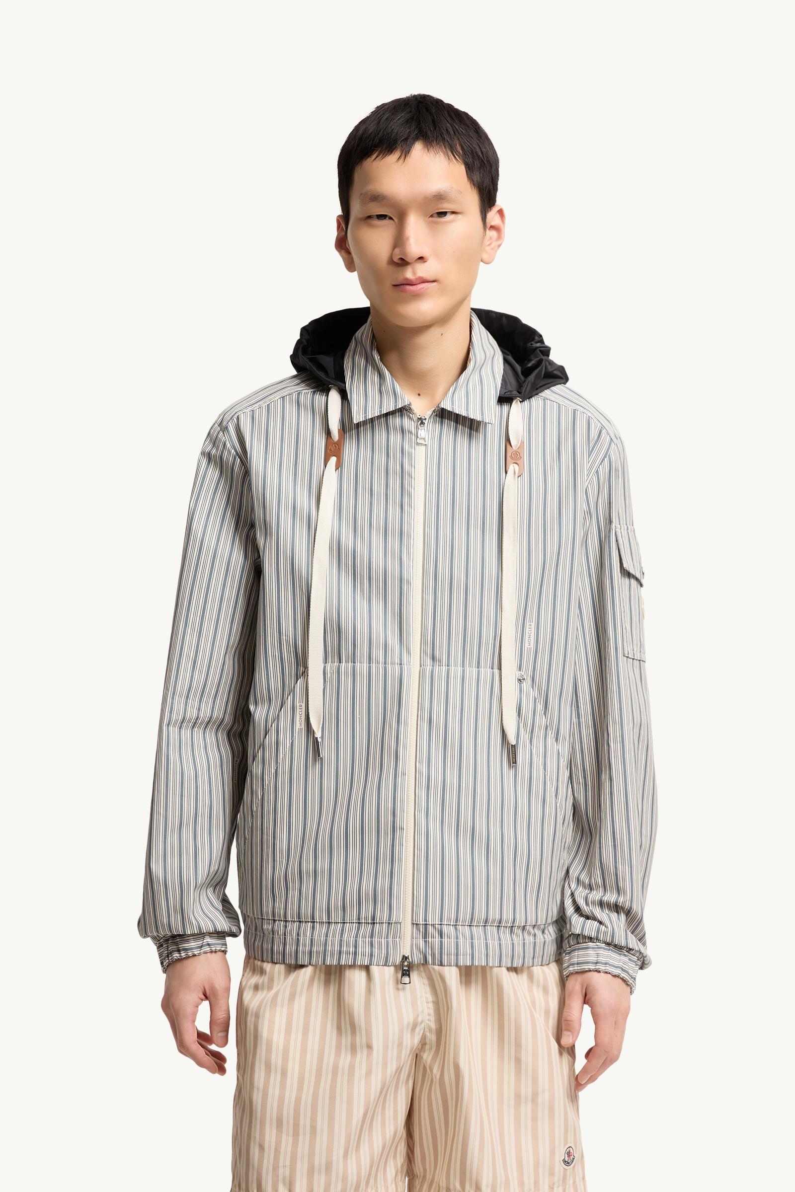 White & Blue Havas Striped Poplin Shirt Jacket - Shirt Jackets for