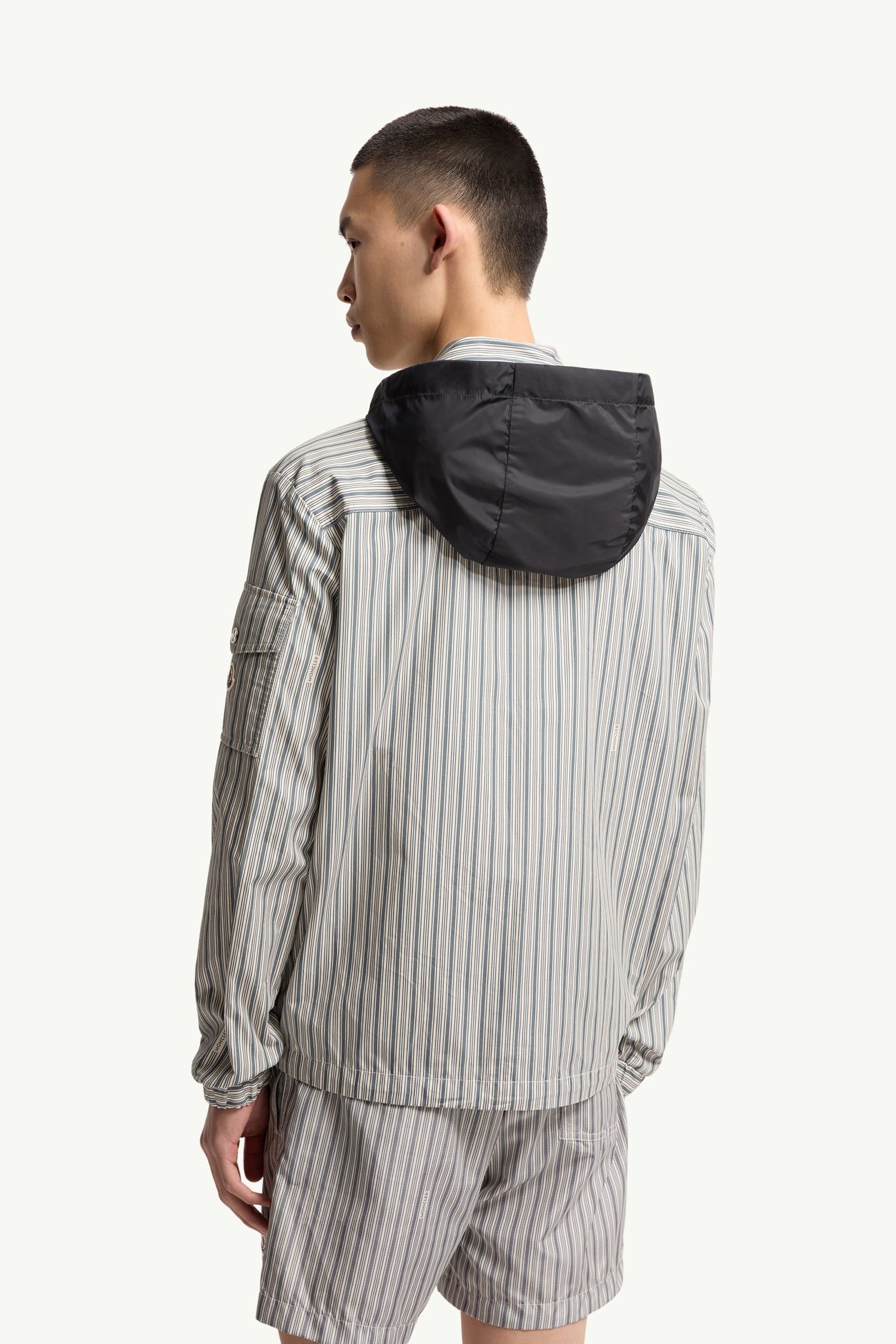 Havas 스트라이프 포플린 셔츠 재킷 남성 화이트 & 블루 Moncler 4