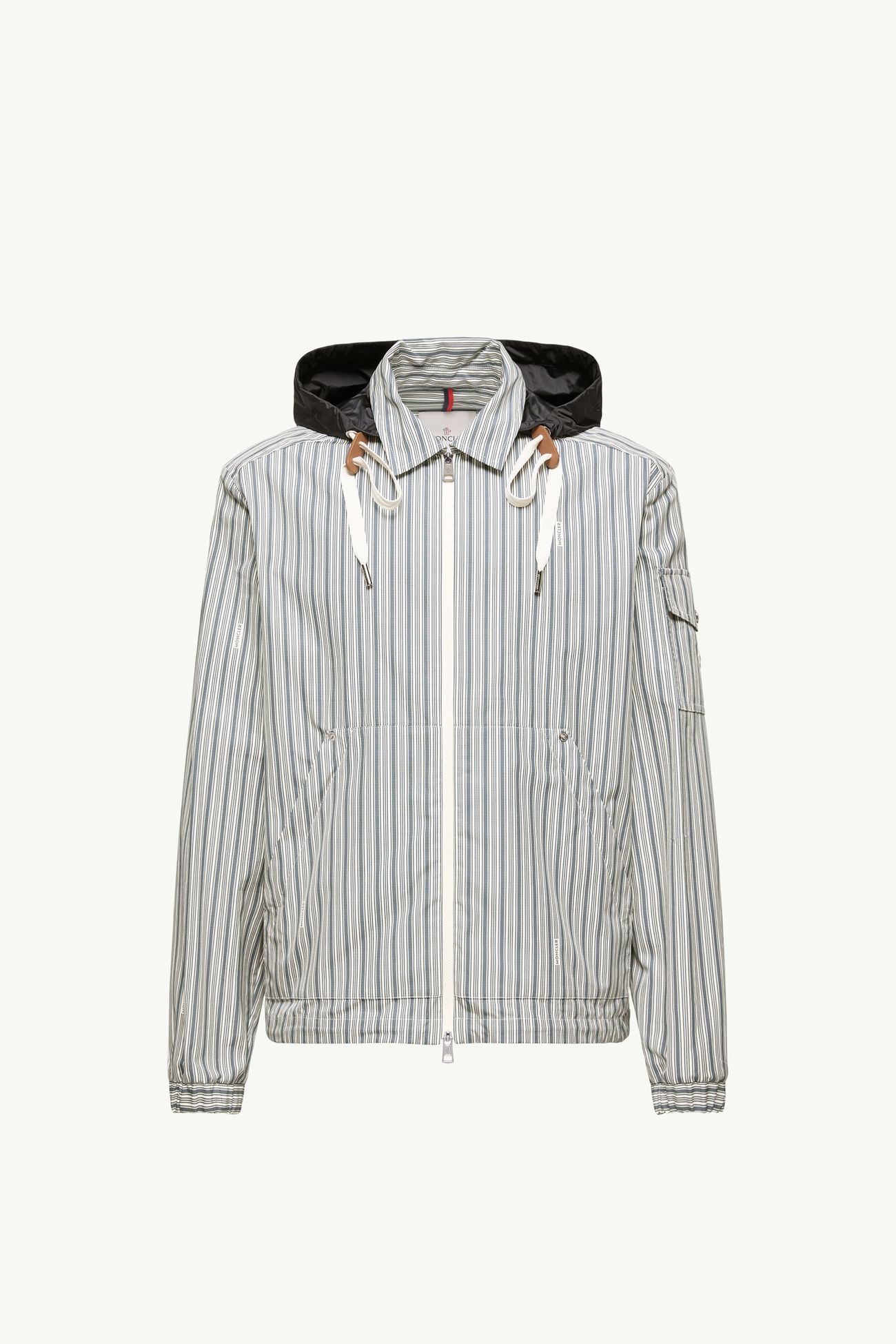 Surhemise Havas en popeline rayée Hommes Blanc & Bleu Moncler 2