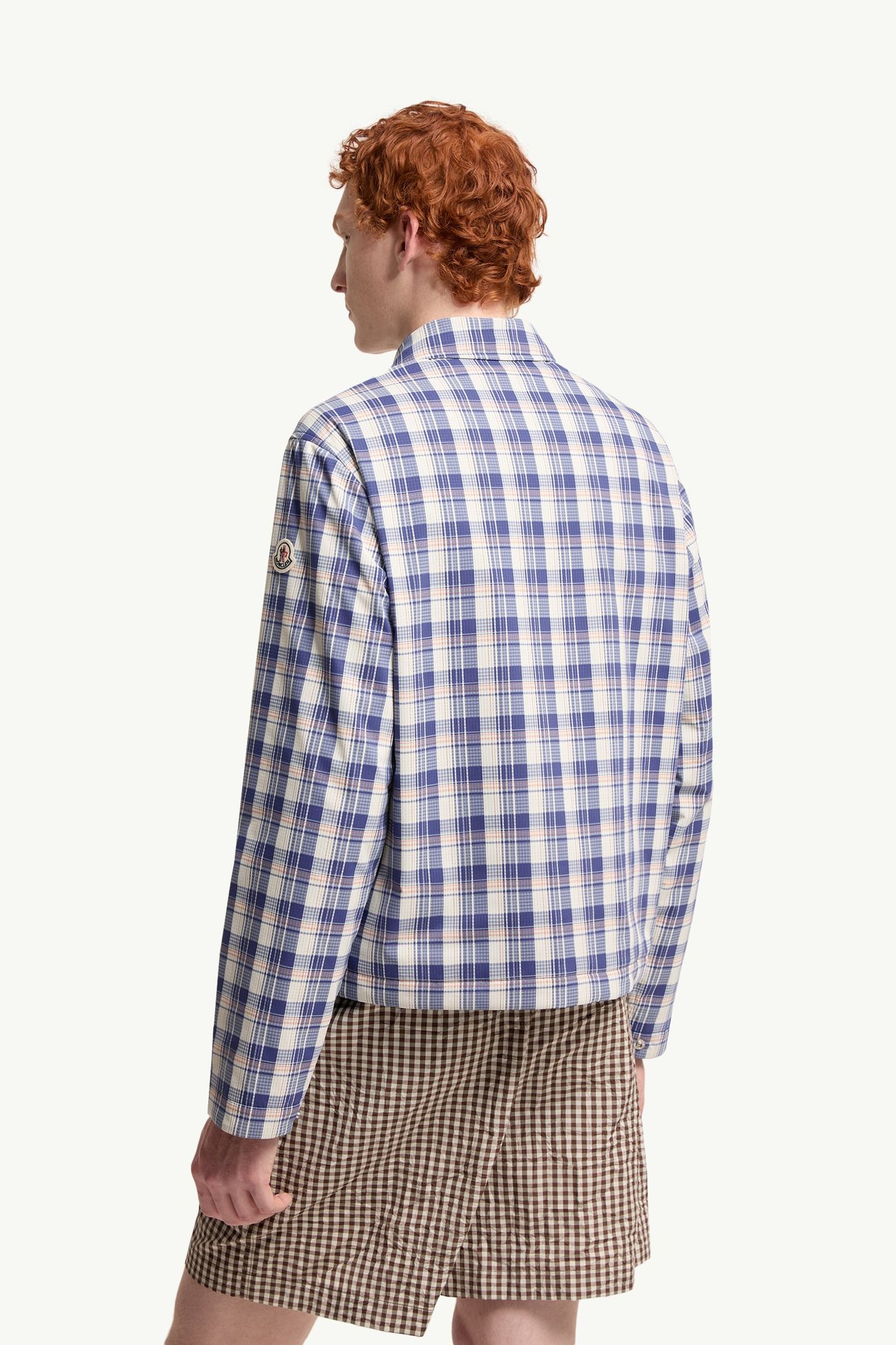 Surchemise Giausar en ripstop à carreaux Hommes Blanc & Bleu Moncler 4