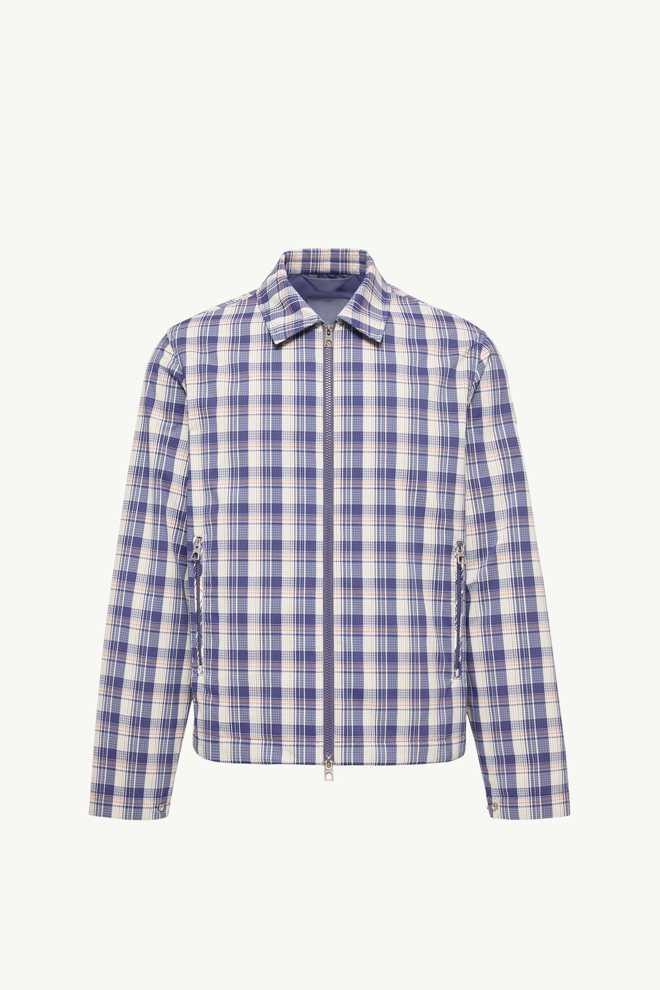 Giacca Camicia a Quadri Giausar in Ripstop Uomo Bianco & Blu Moncler 2