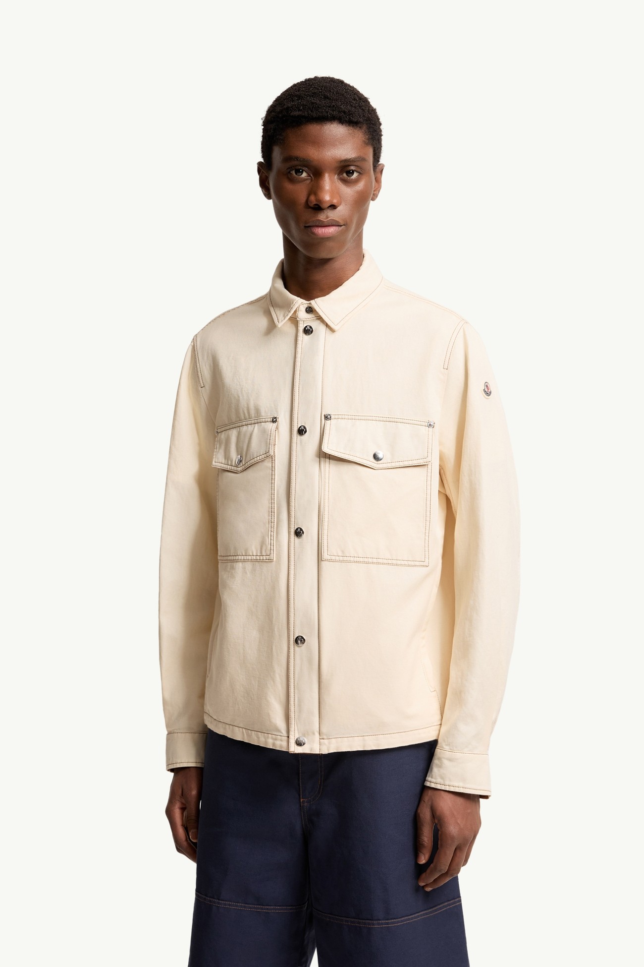 Watagua Cotton & Linen Blend Shirt Jacket Men White Ivory Moncler 3