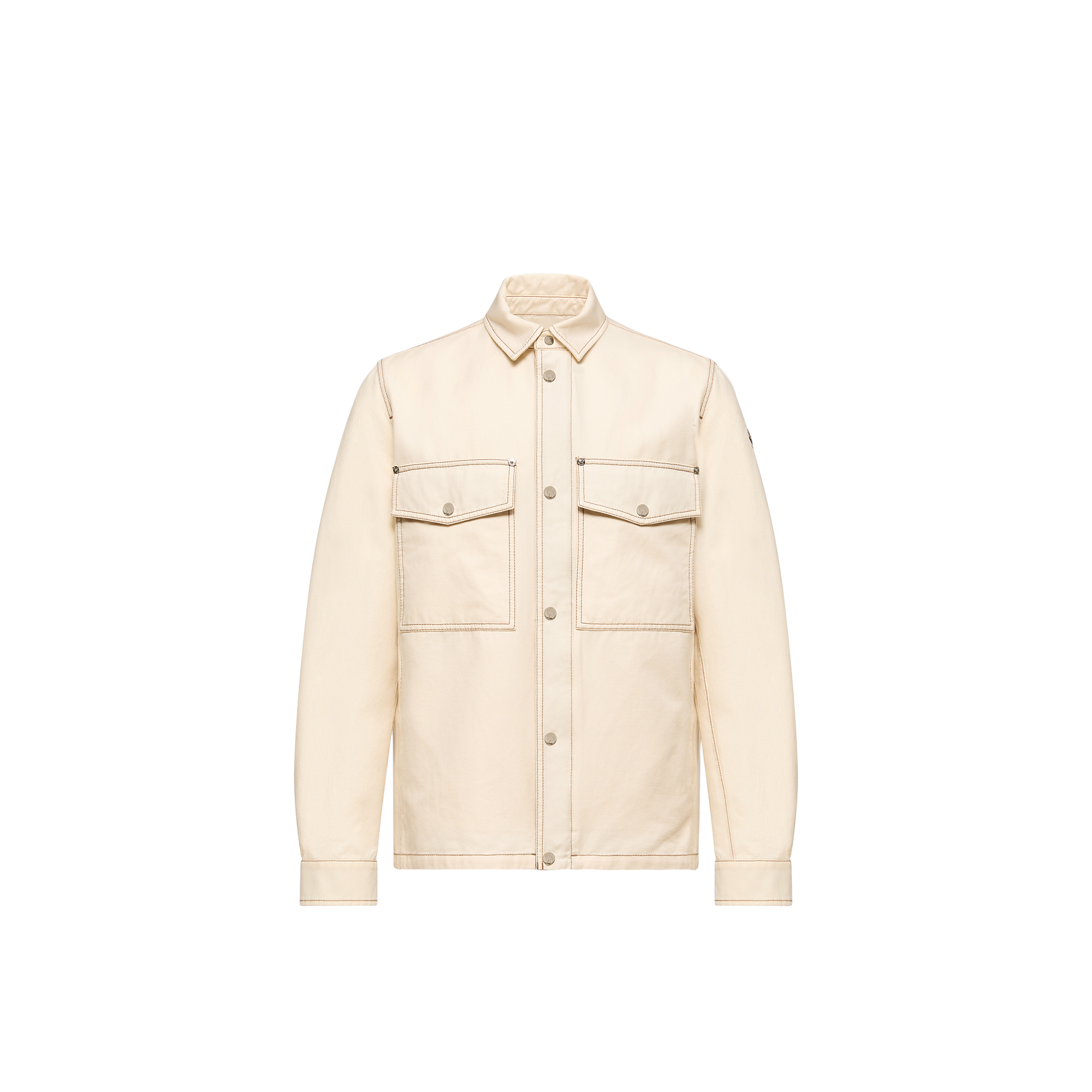 Moncler   Watagua Cotton & Linen Blend Shirt Jacket for Men in White, Size: 38