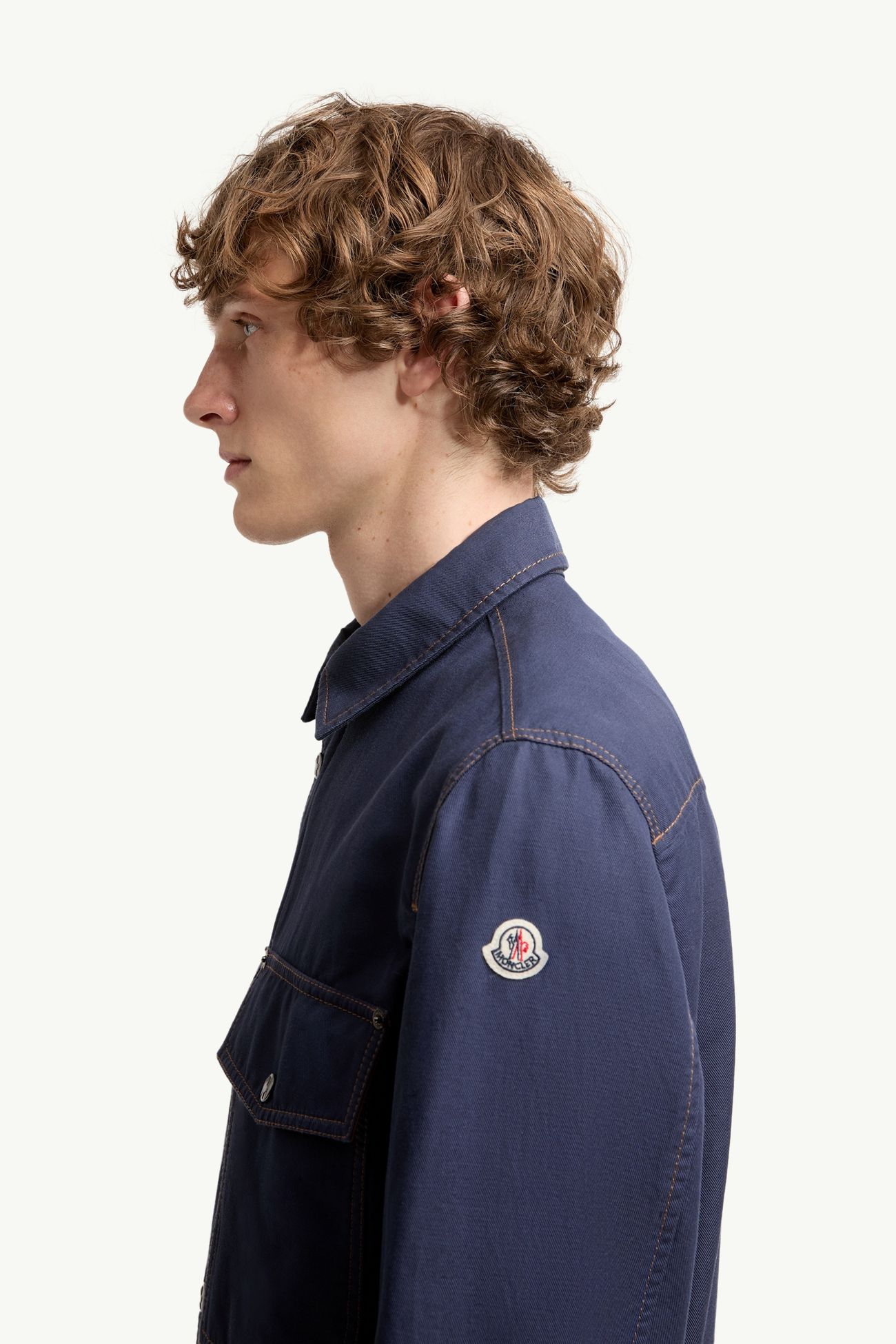 Watagua Hemdjacke aus Baumwoll-Leinen-Mischung Herren Navyblau Moncler 1