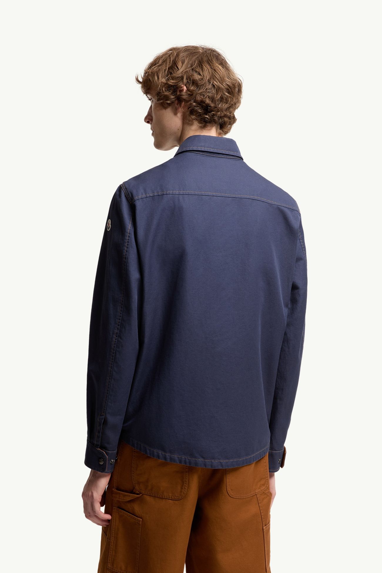 Giacca camicia Watagua in misto cotone e lino Uomo Blu Navy Moncler 4