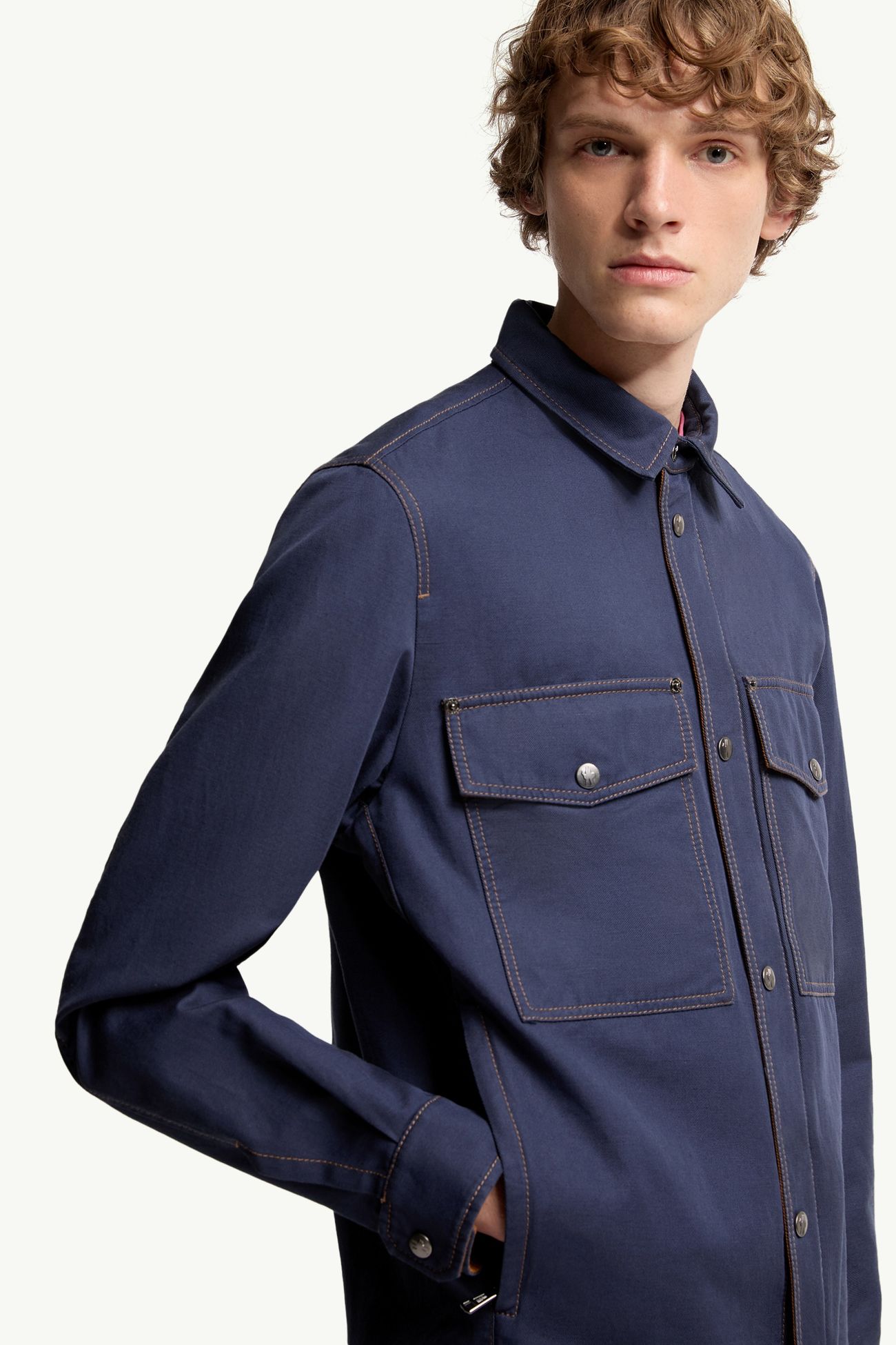 Surchemise Watagua en coton et lin Hommes Bleu marine Moncler 5