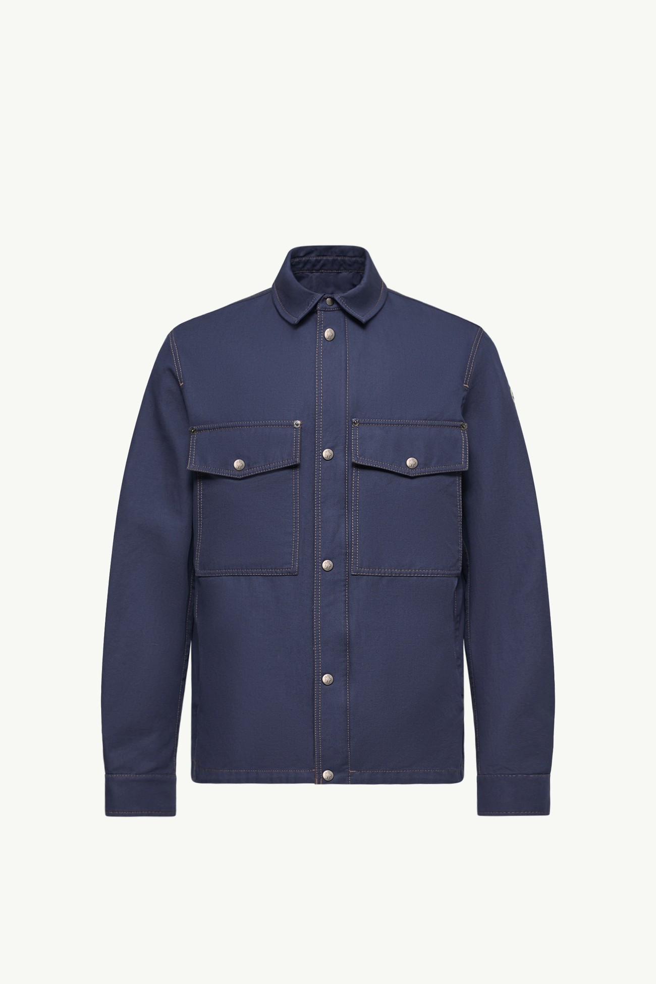 Watagua Cotton & Linen Blend Shirt Jacket Men Navy Blue Moncler 2
