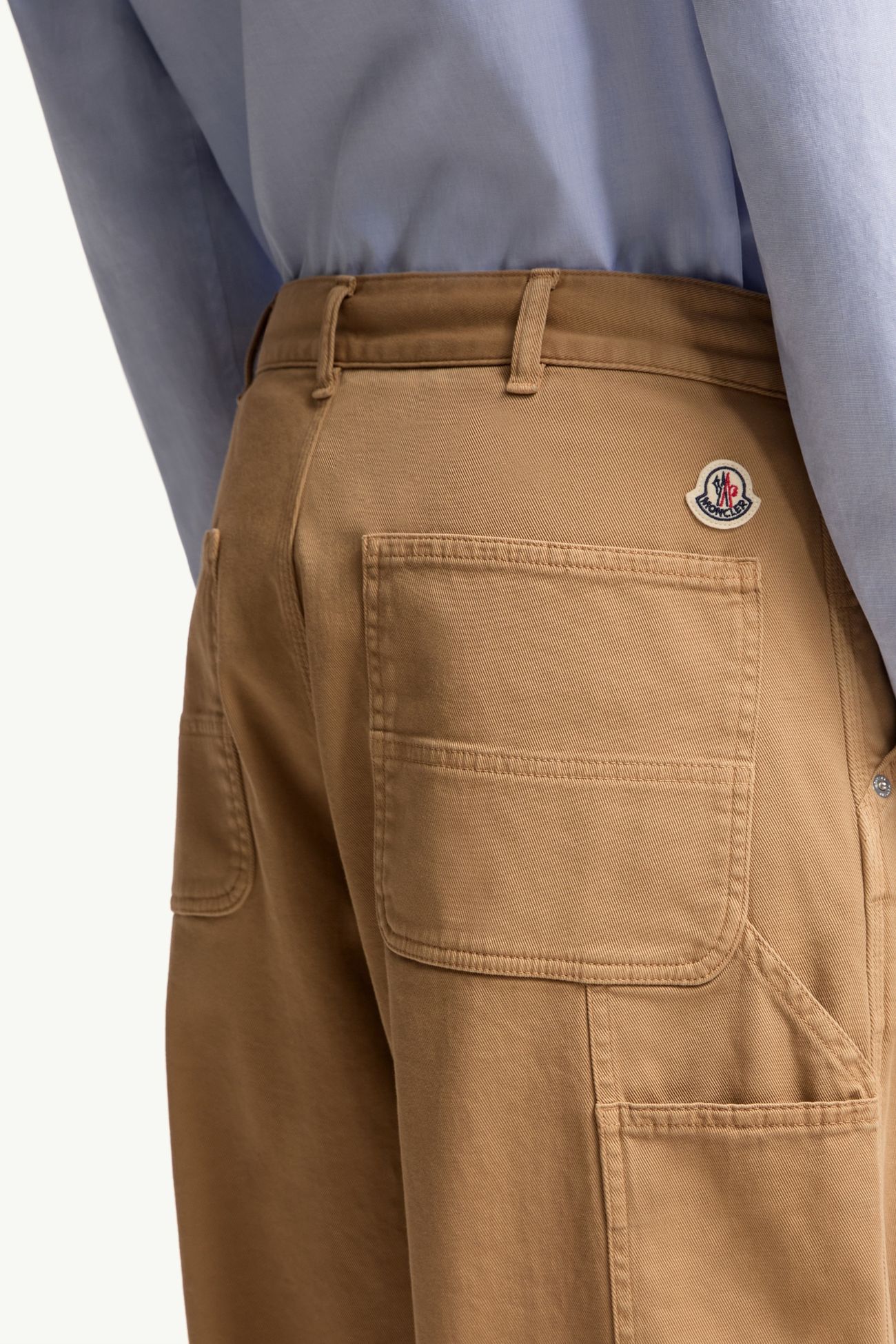 Cargo Cotton Blend Gabardine Trousers Men Camel Beige Moncler 5