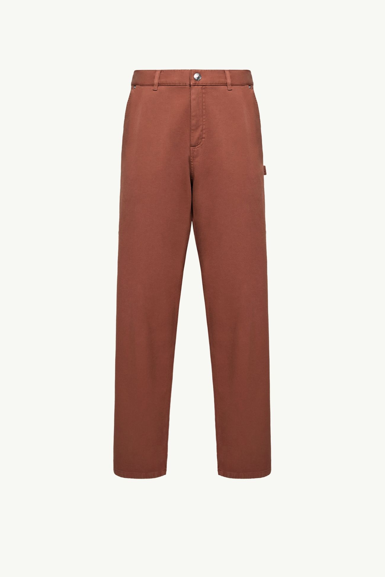 Pantalon cargo en gabardine de coton mélangé Hommes Rouge Marron Moncler 2