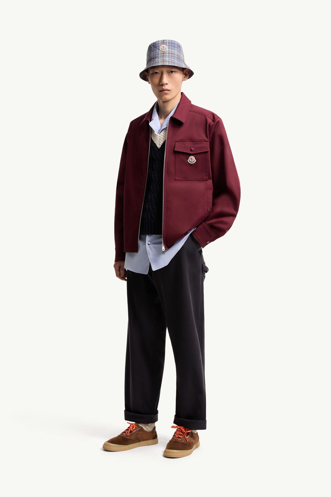 Pantalones cargo de gabardina de mezcla de algodón Hombre Azul marino Moncler 0