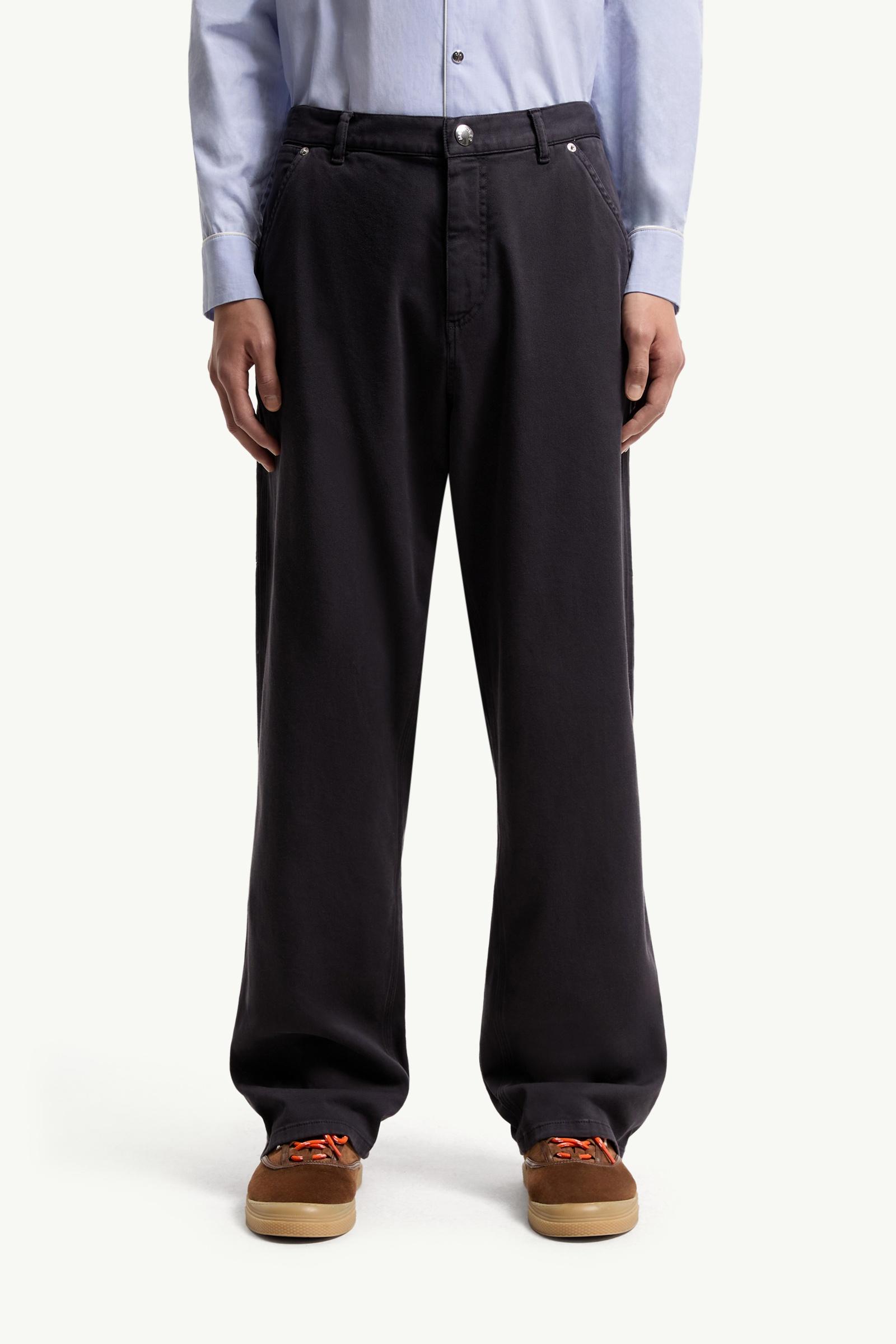 Navy Blue Cargo Cotton Blend Gabardine Pants - Pants & Shorts for