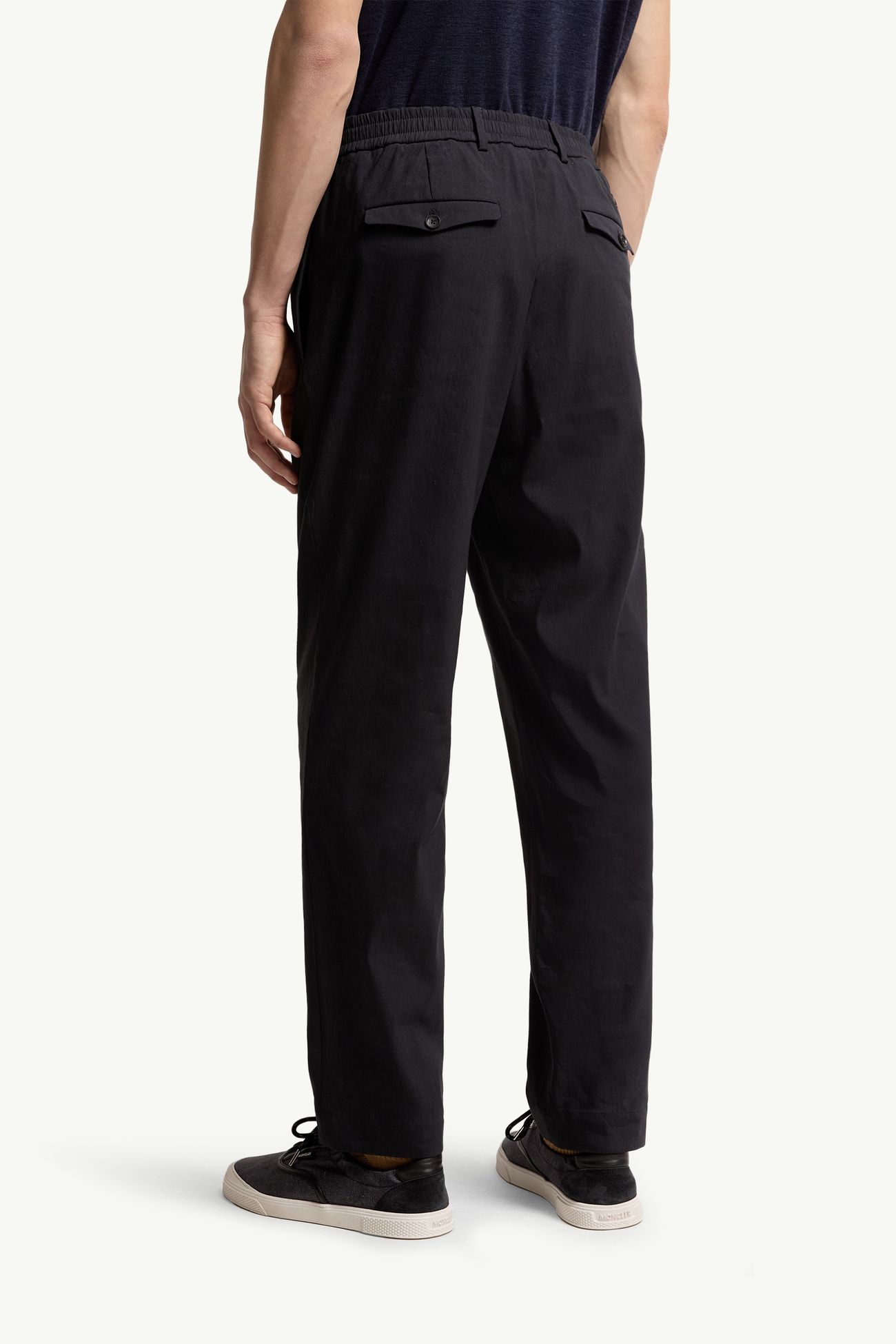 Technische Hose aus Leinenmischung Herren Navyblau Moncler 4